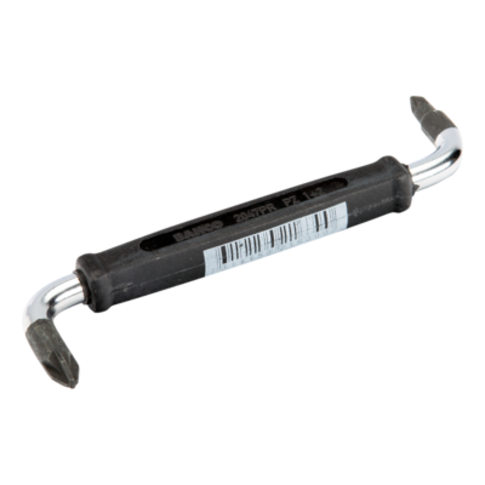 Tournevis double coudé Pozidriv PZ1 et PZ2 100 mm manche polypropylène antidérapant BAHCO - 2047PZ-1-2