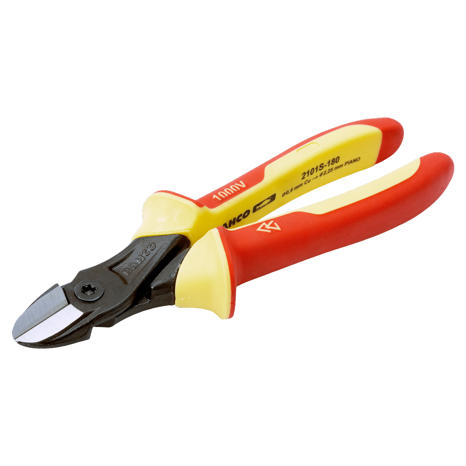 Pince coupante diagonale 160 mm poignées isolées 1 000 V finition phosphatée BAHCO - 2101S-160