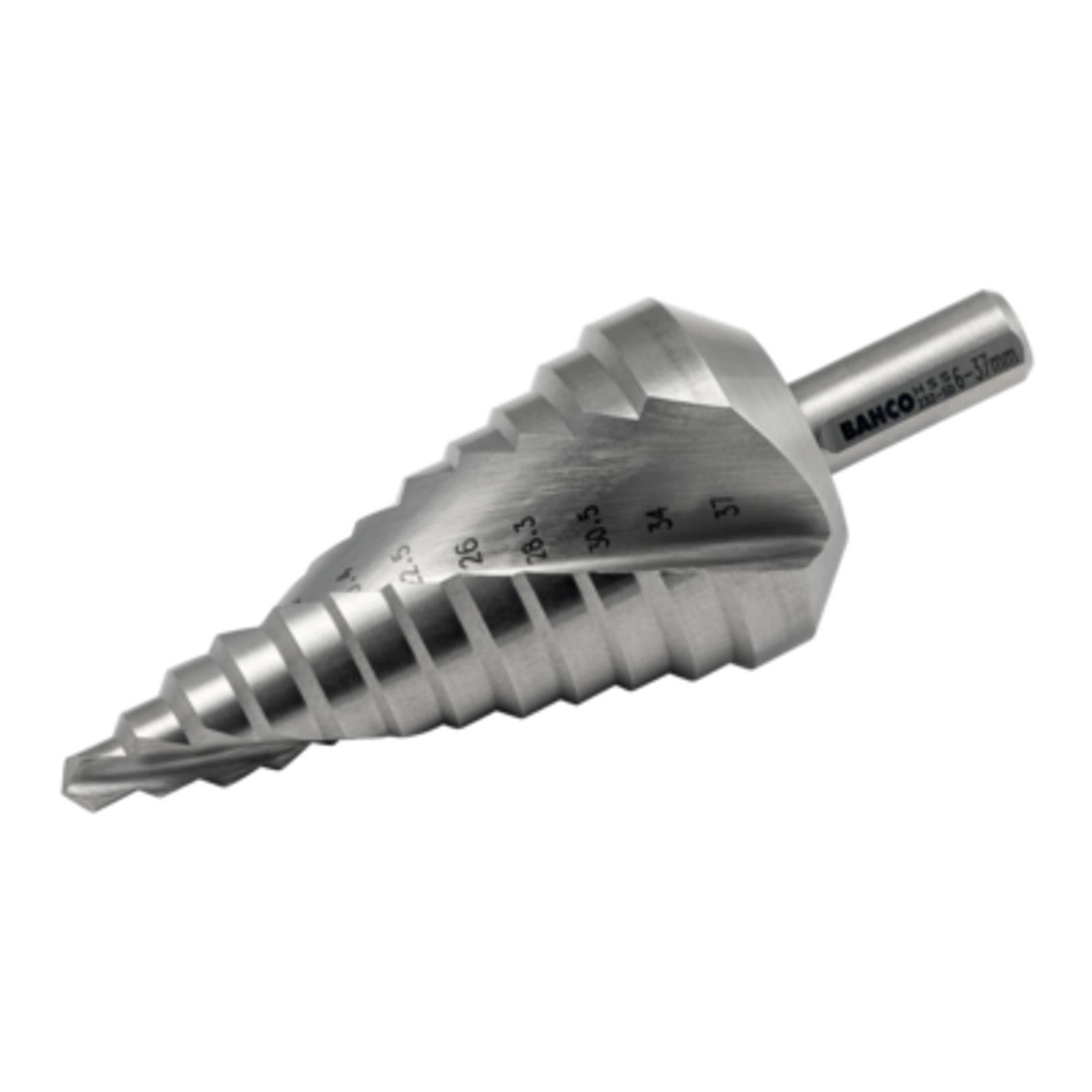 Foret étagé nitrure de titane 6 à 37 mm tige 10 mm pour tôle fine BAHCO - 232-SD