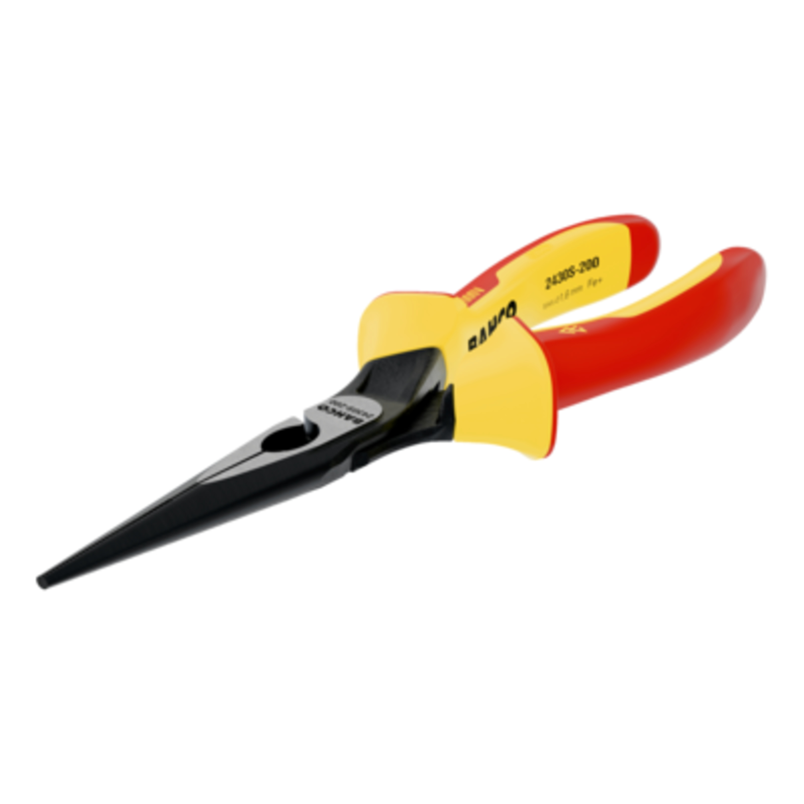 Pinces à becs demi-ronds 140 mm isolées ERGO bi-matière 1000 V finition phosphatée BAHCO - 2430S-140
