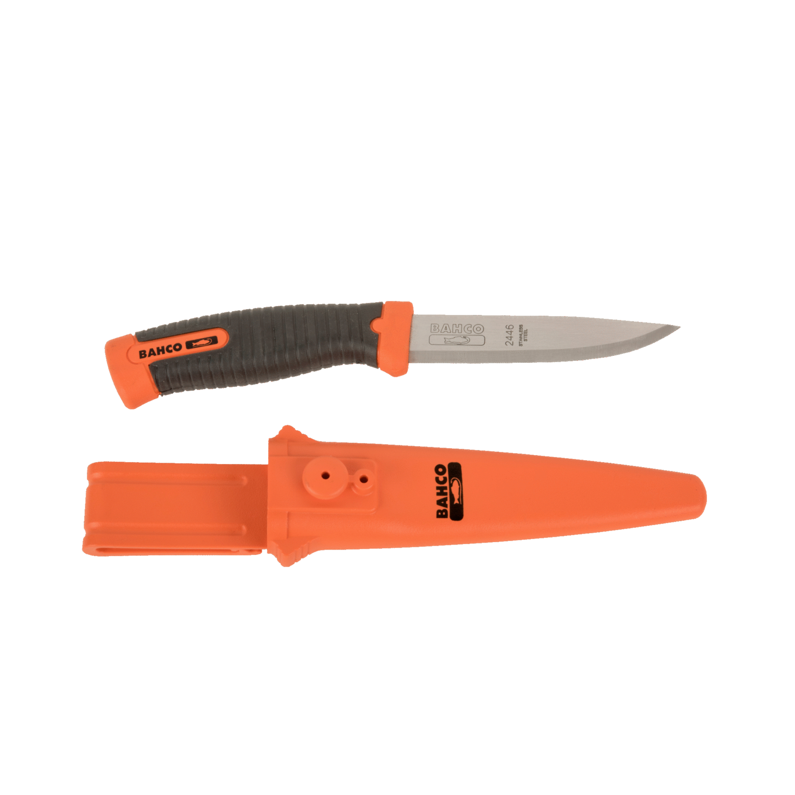 Couteau multi-usages lame 10 cm manche bimatière orange BAHCO - 2446