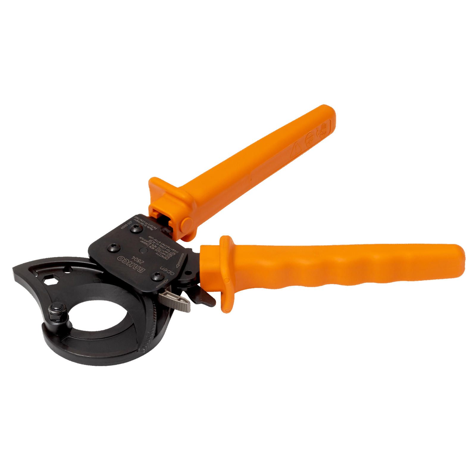 Coupe-câbles à cliquet 250 mm pour câbles cuivre et aluminium poignées PVC BAHCO - 2804