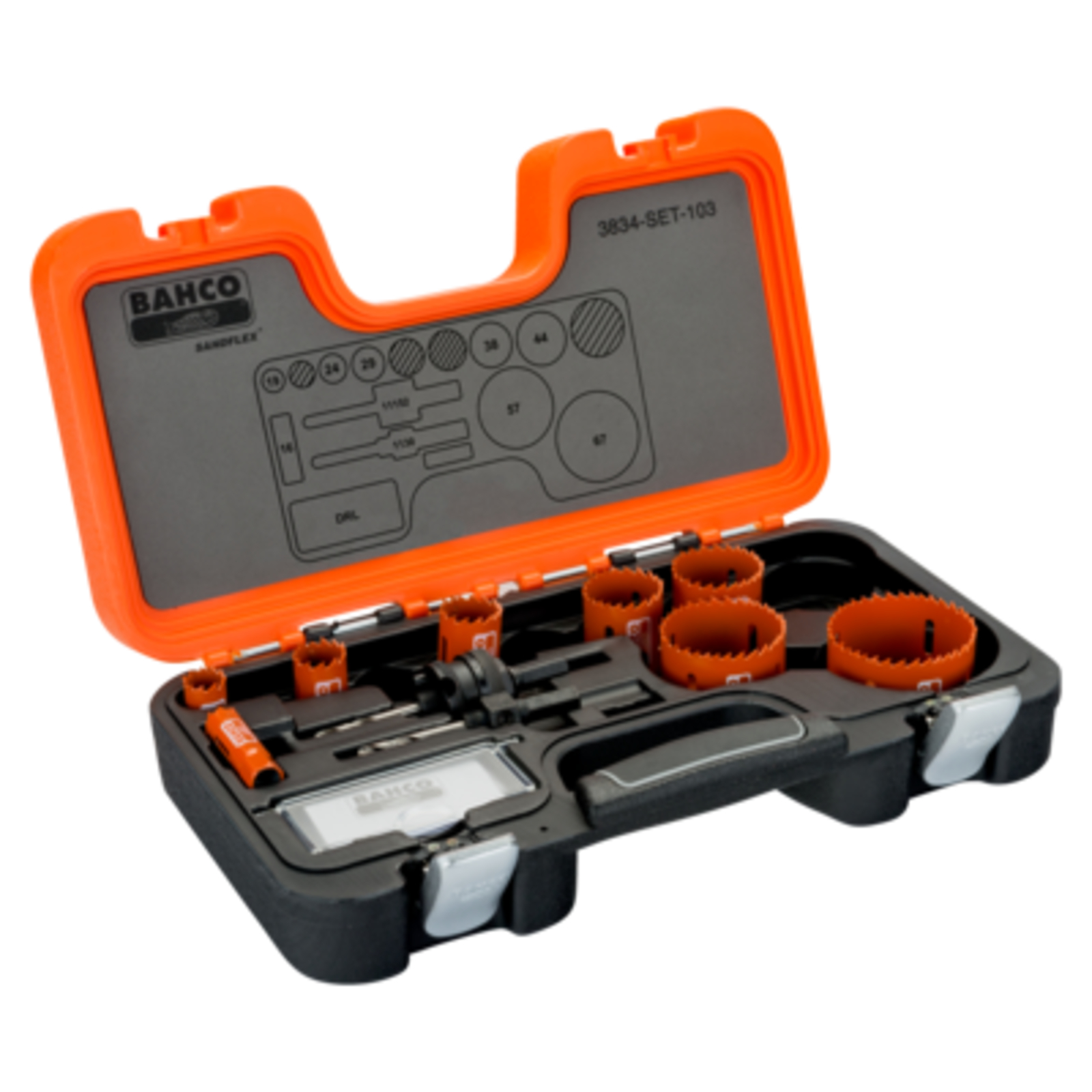 Jeu de scies trépans bimétal Sandflex 16-67 mm 11 pièces BAHCO - 3834-SET-103