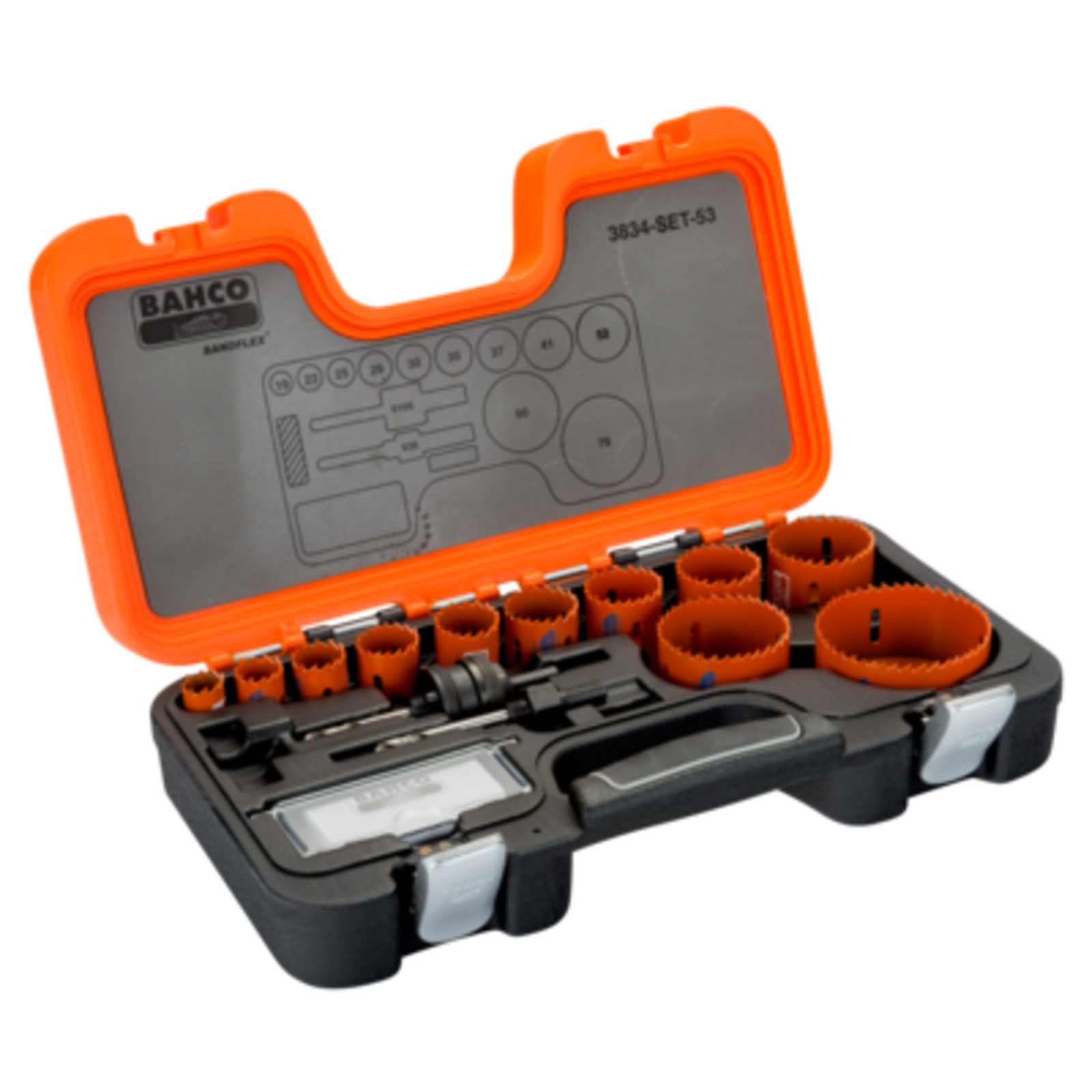 Jeu de scies trépans bimétal Sandflex 19-79 mm 13 pcs BAHCO - 3834-SET-53