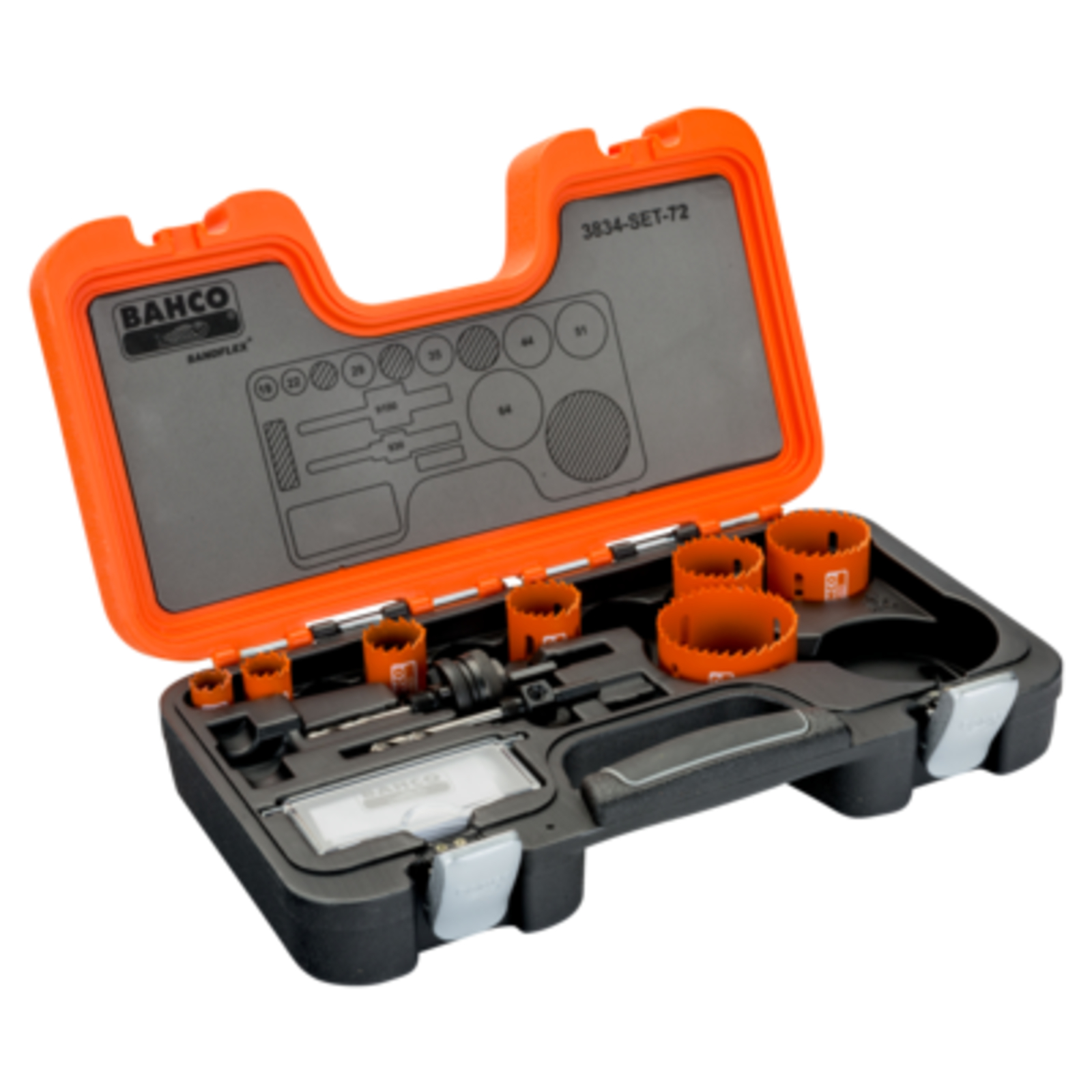 Jeu de scies trépans bimétal Sandflex 19-64 mm 9 pièces BAHCO - 3834-SET-72