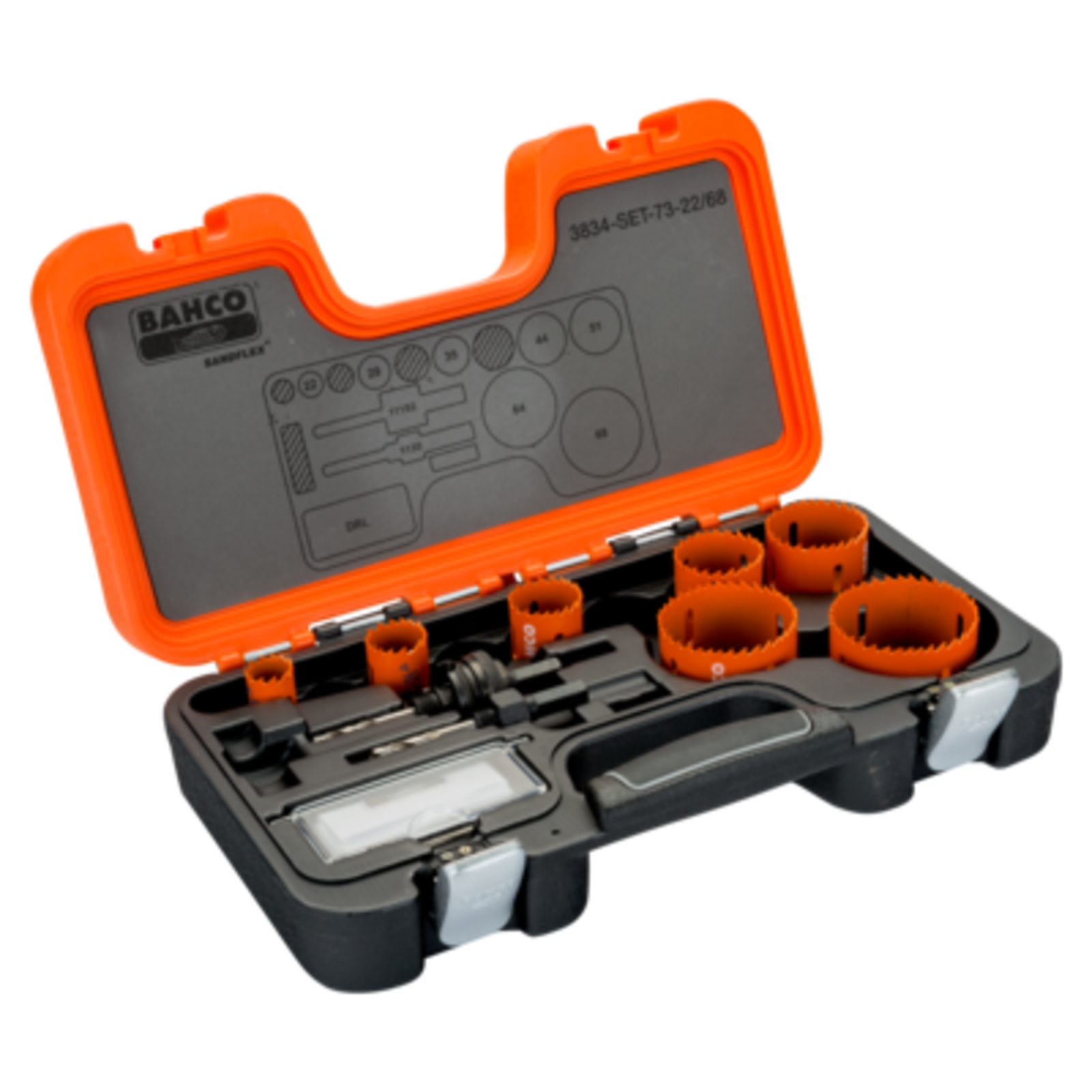 Jeu de scies trépans bimétal Sandflex 22-68 mm 10 pcs BAHCO - 3834-SET-73-22/68