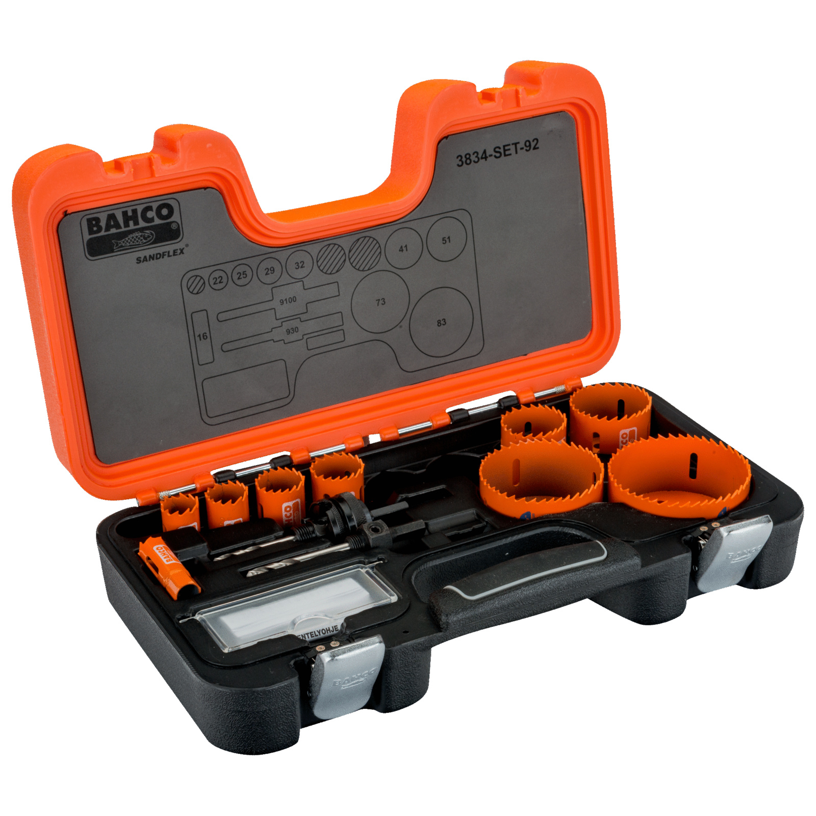 Coffret scies trépans bimétal Sandflex 16-83 mm 11 pcs pour métal et bois BAHCO - 3834-SET-92
