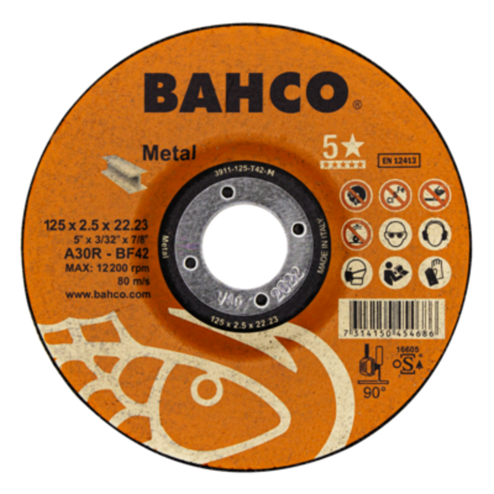 Disque à tronçonner métal 150 x 2,5 x 22,23 mm haute performance BAHCO - 3911-150-T42-M