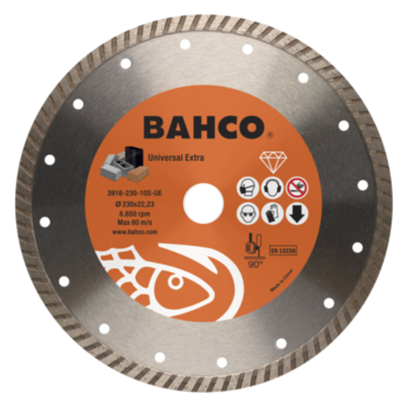 Disque diamant usage universel 150 x 3 mm jante continue 10 mm BAHCO - 3916-150-10S-UE