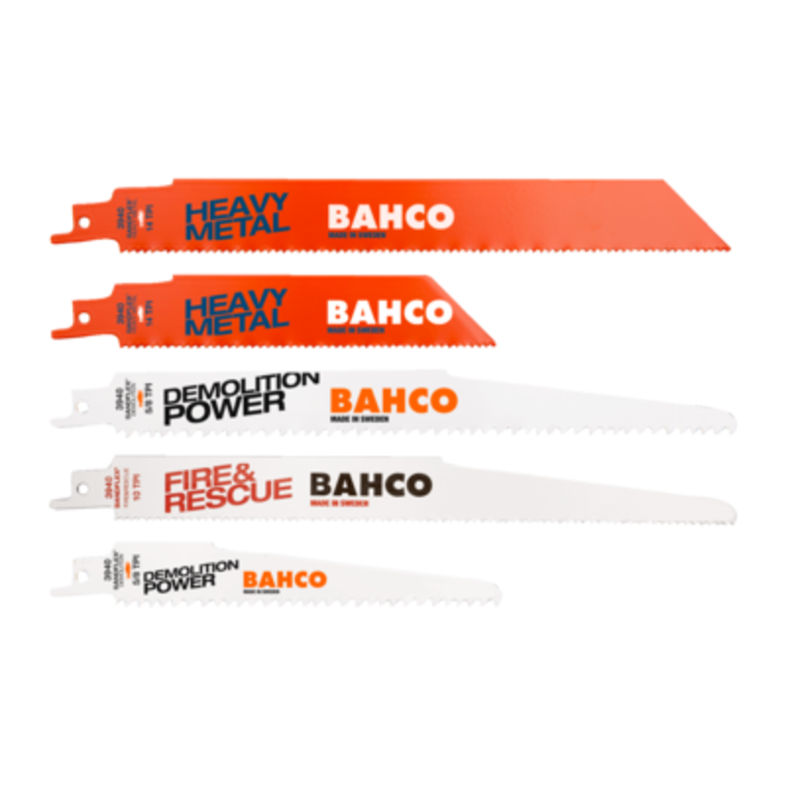 Jeu de lames scie sabre bimétal Sandflex démolition métaux lourds 5 pcs BAHCO - 3940-HDD-SET-5P