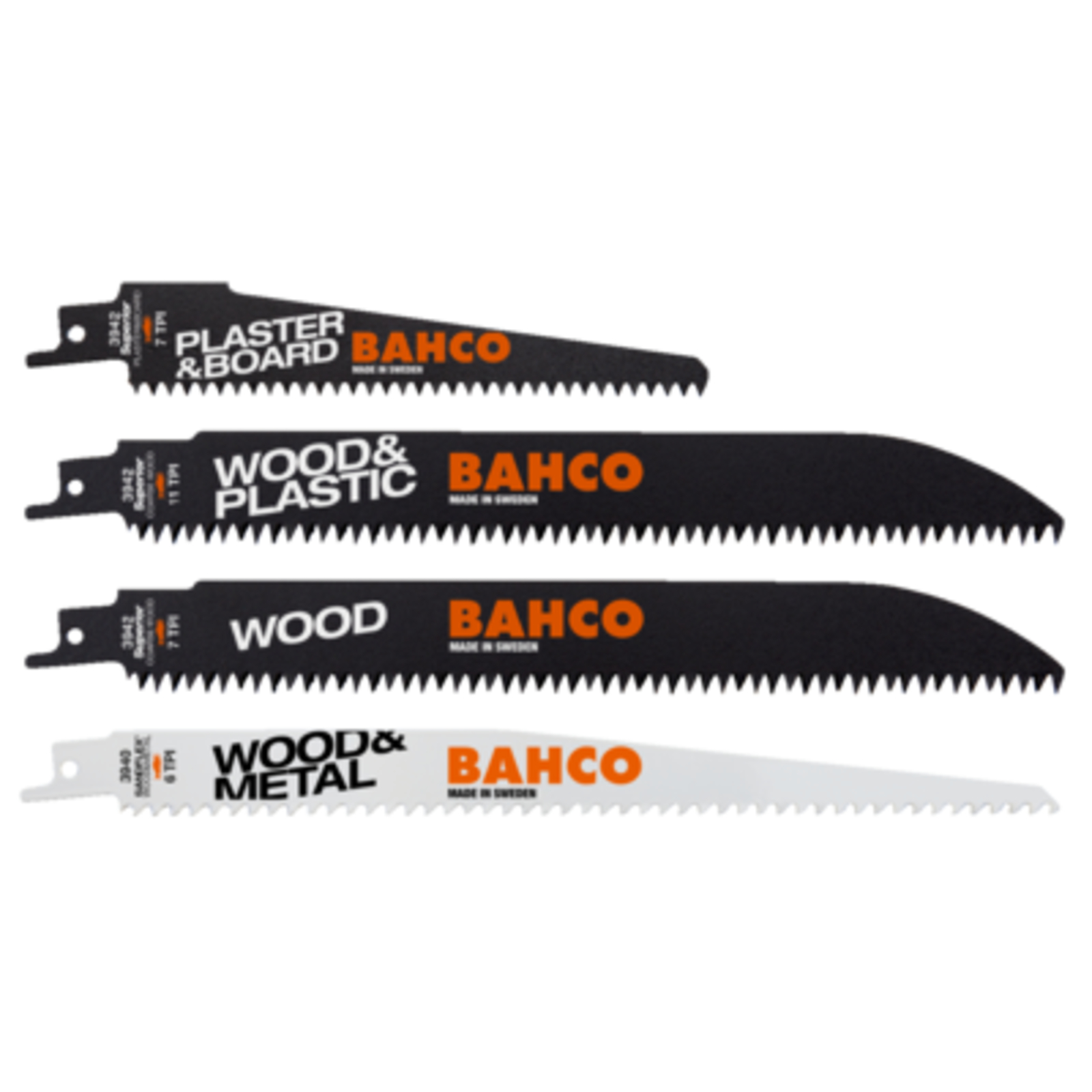 Jeu de lames scie sabre 5 pcs bois et métaux variés BAHCO - 3942-WOOD-SET-5P