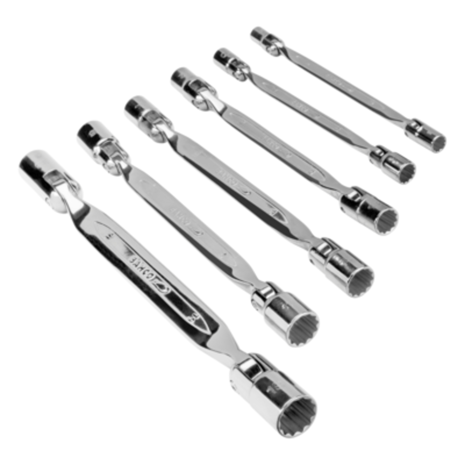Jeu de clés doubles à tête articulée métriques 6 pcs avec étui BAHCO - 4040M/S6