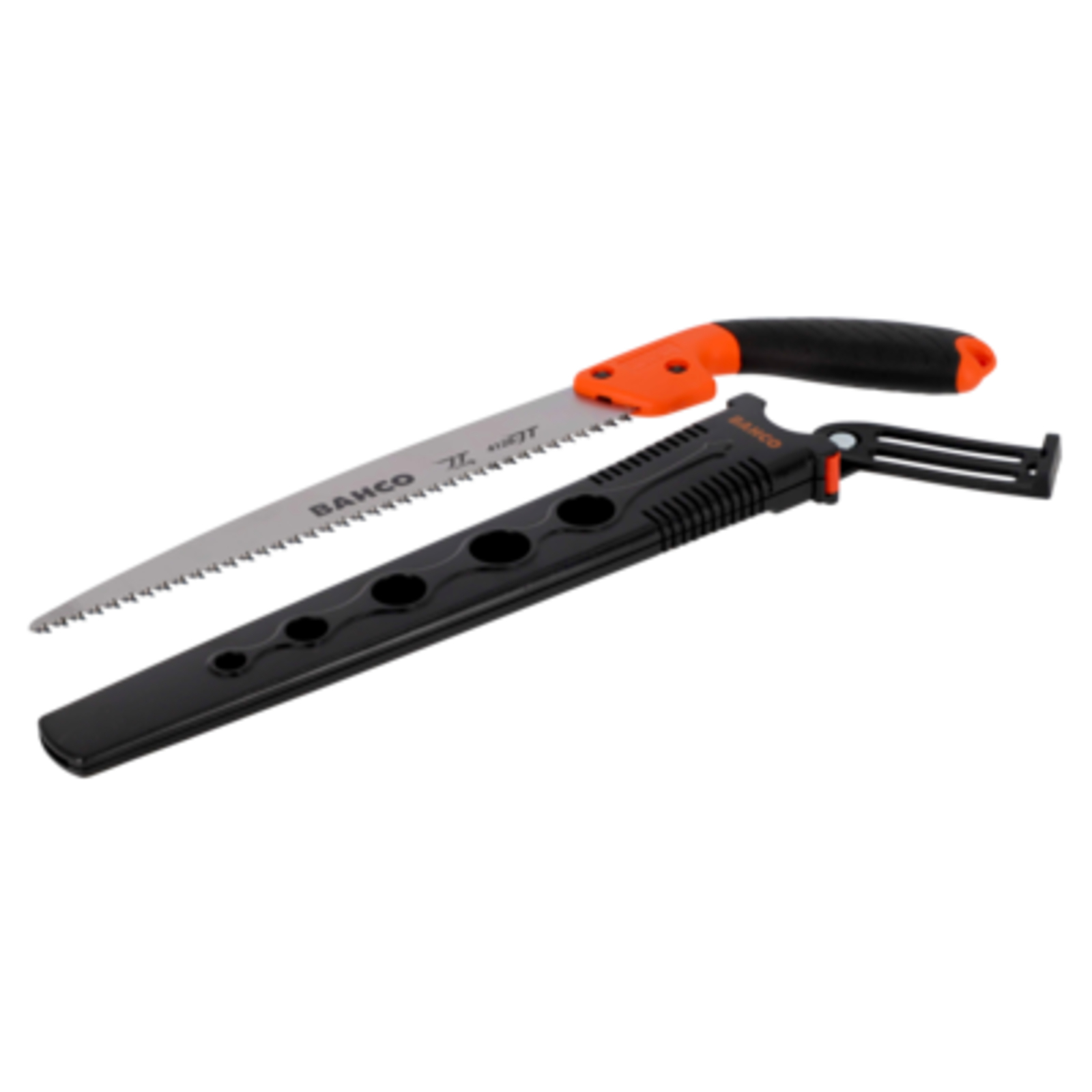 Scie arboricole droite 280 mm 7 dents au pouce avec poignée bimatière et étui BAHCO - 4128-JT-H