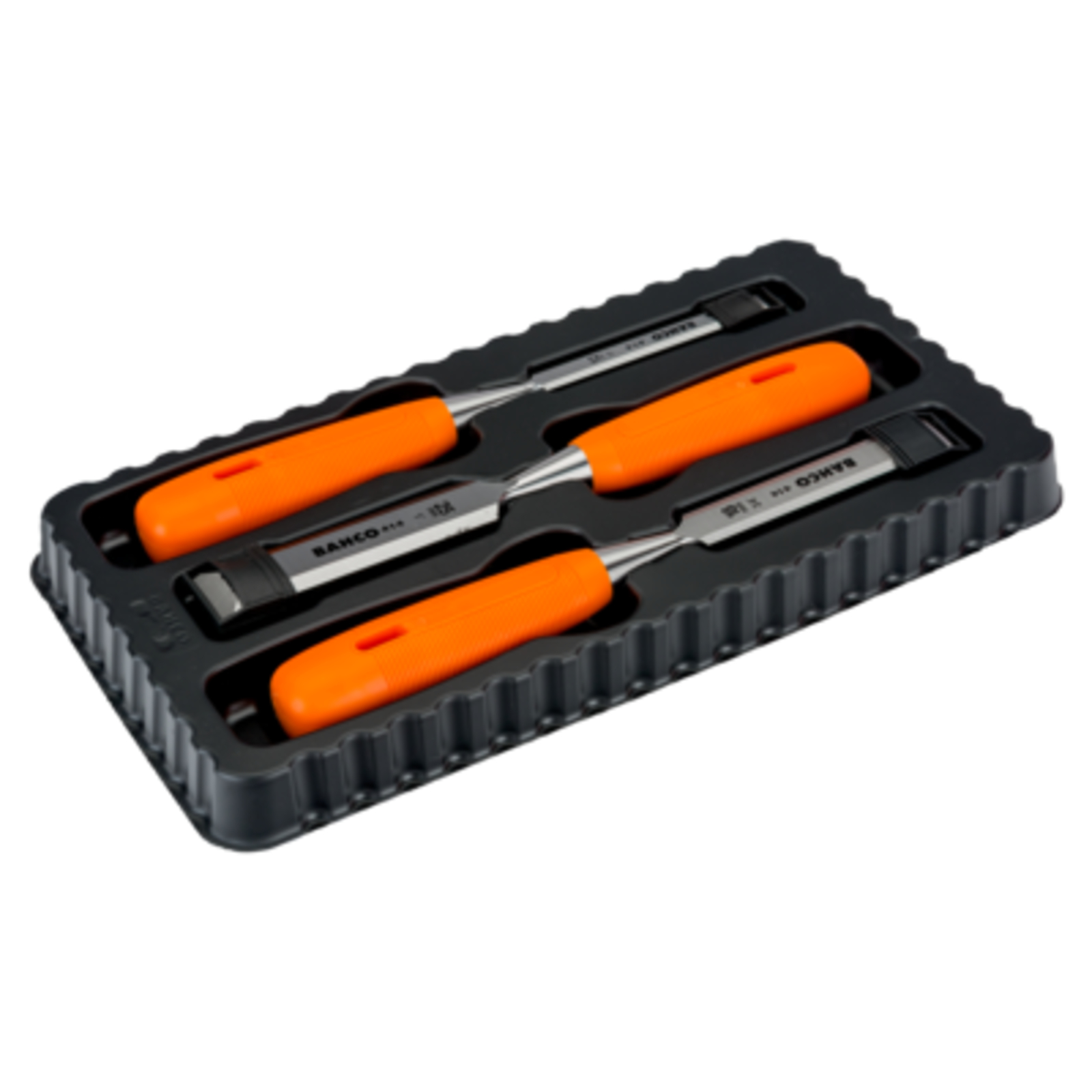 Jeu de burins bois 12 18 et 25 mm manche polypropylène avec étui BAHCO - 414-S3-EUR