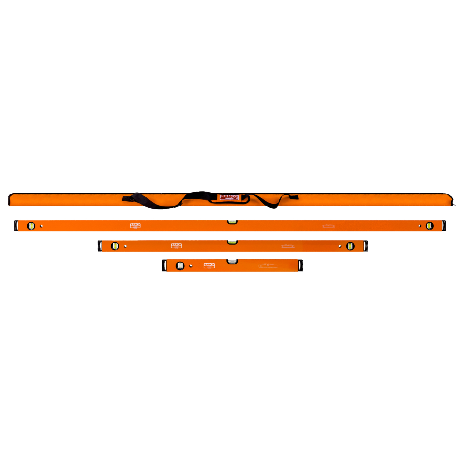 Jeu de niveaux à bulle 600/1 200/1 800 mm - 3 pcs/sac de transport