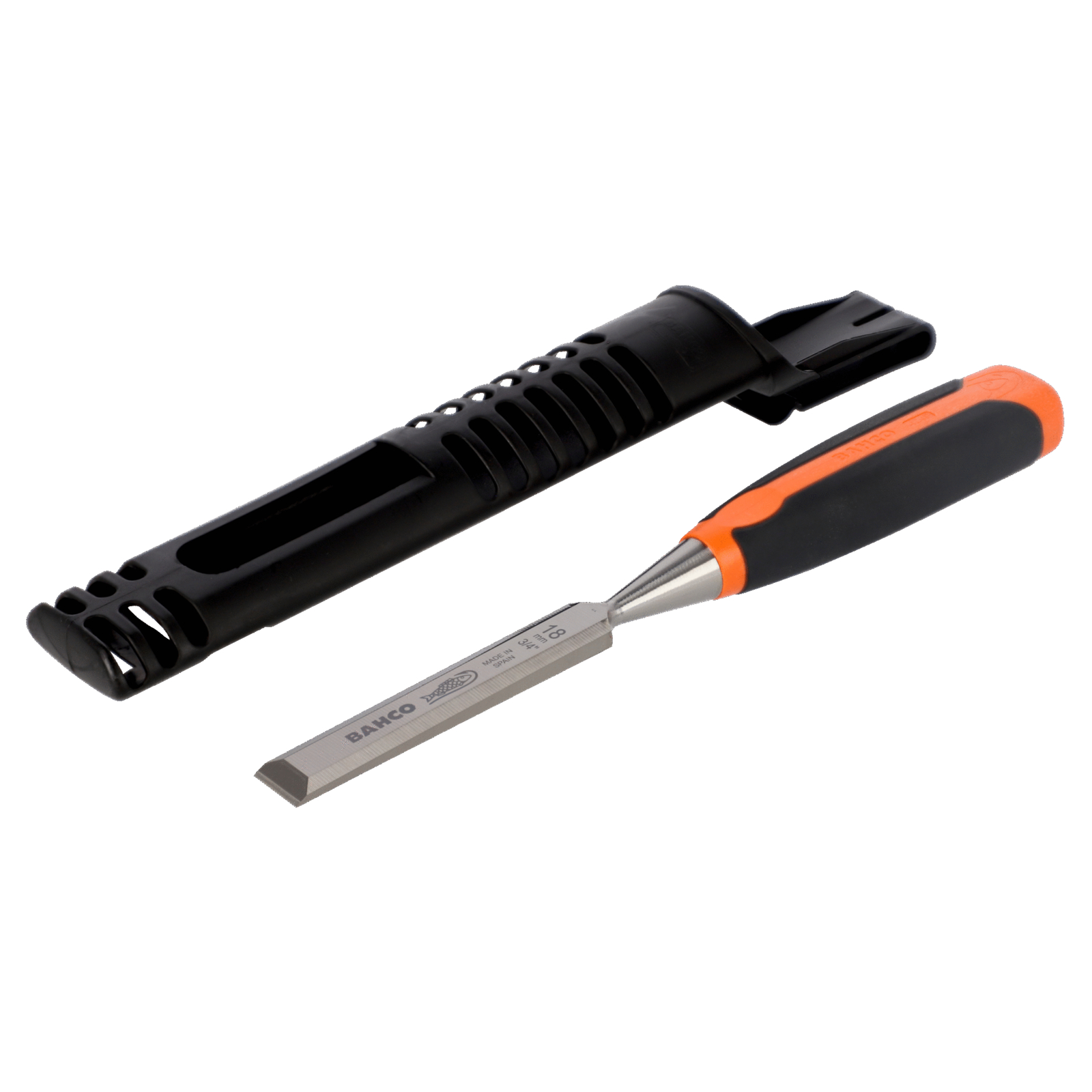 Burin bois manche bi-matière caoutchouc 16 mm avec étui BAHCO - 424P-16