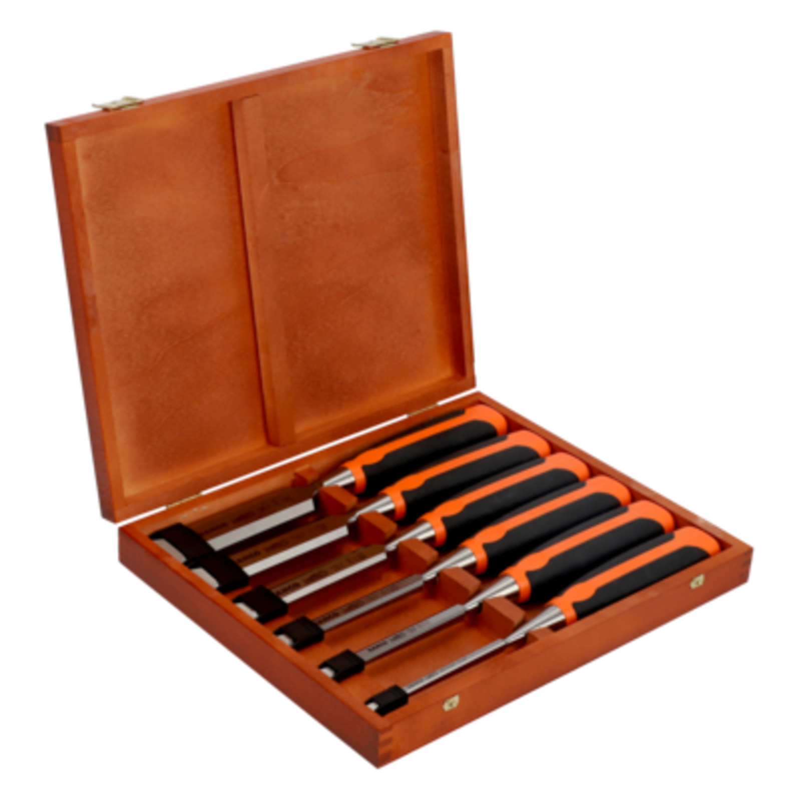 Jeu de burins bois 6-32 mm 6 pièces manche caoutchouc avec coffret bois BAHCO - 424P-S6-EUR