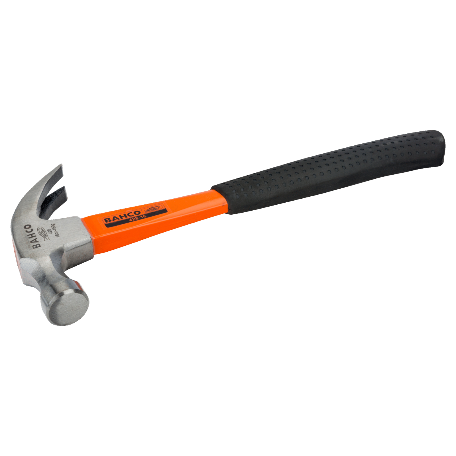 Marteau à panne fendue 450 g manche fibre de verre poignée caoutchouc BAHCO - 428-16