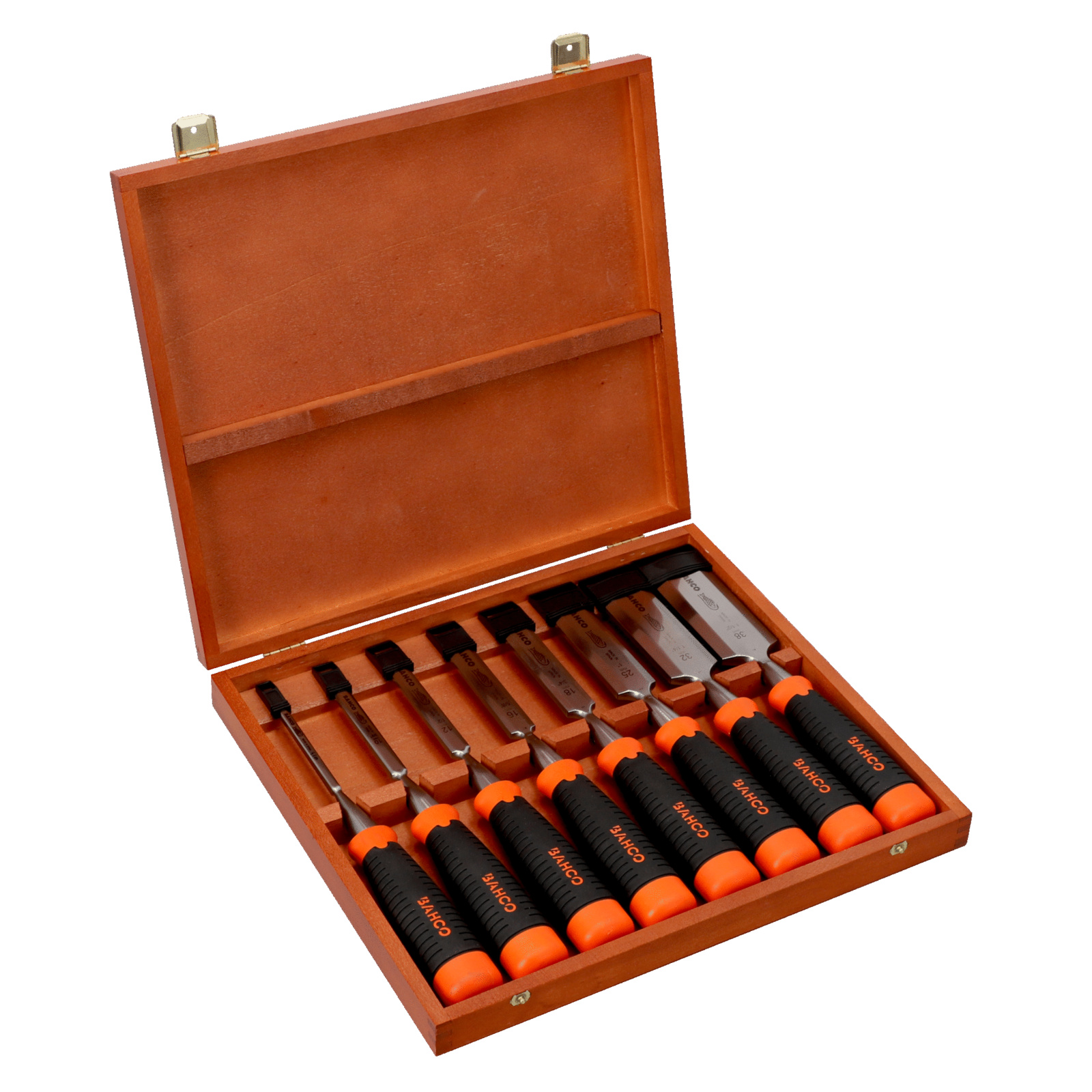 Jeu de ciseaux à bois anti-fissures ERGO 8 pièces coffret bois BAHCO - 434-S8-EUR