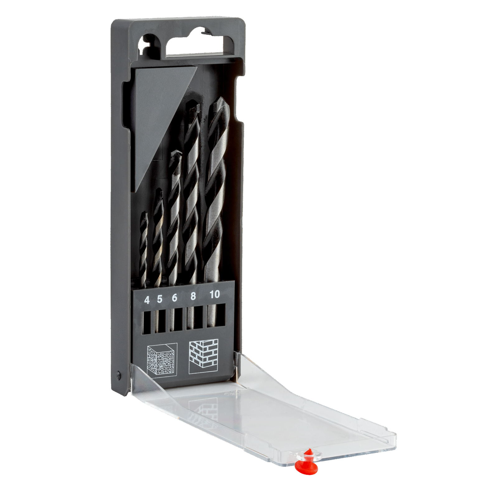 Jeu de forets maçonnerie pointe carbure 4-10 mm 5 pcs BAHCO - 4643-PB