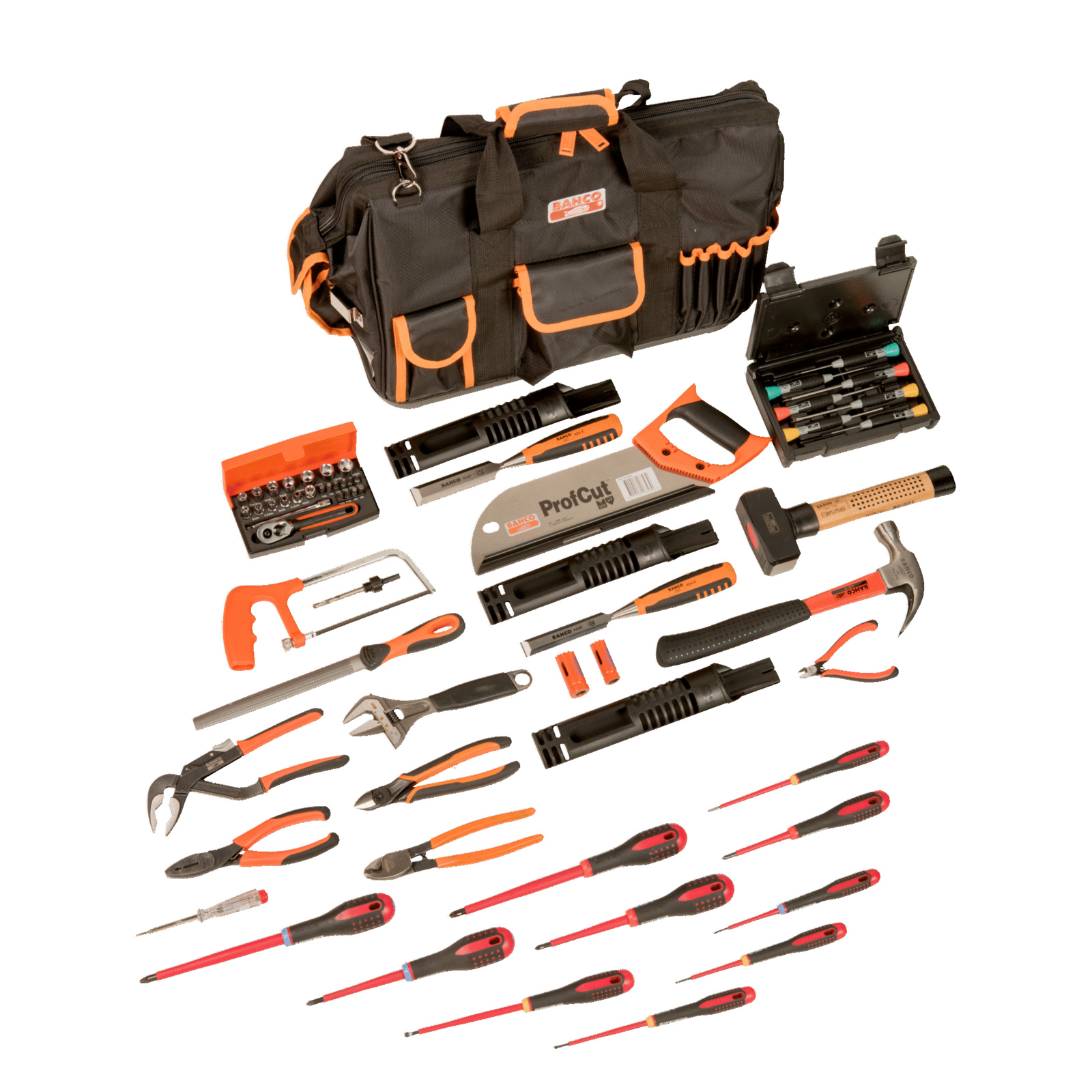 Sac à outils textile 32 L fermé avec base rigide 300x235x500 mm 61 pcs MRO BAHCO - 4750FB2-19TS001
