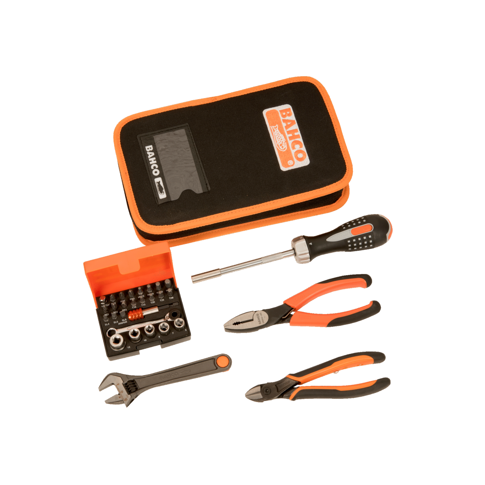 Valise porte-outils tissu 36 pcs avec mini-pochette et kit multi-usages BAHCO - 4750FB5ATS001