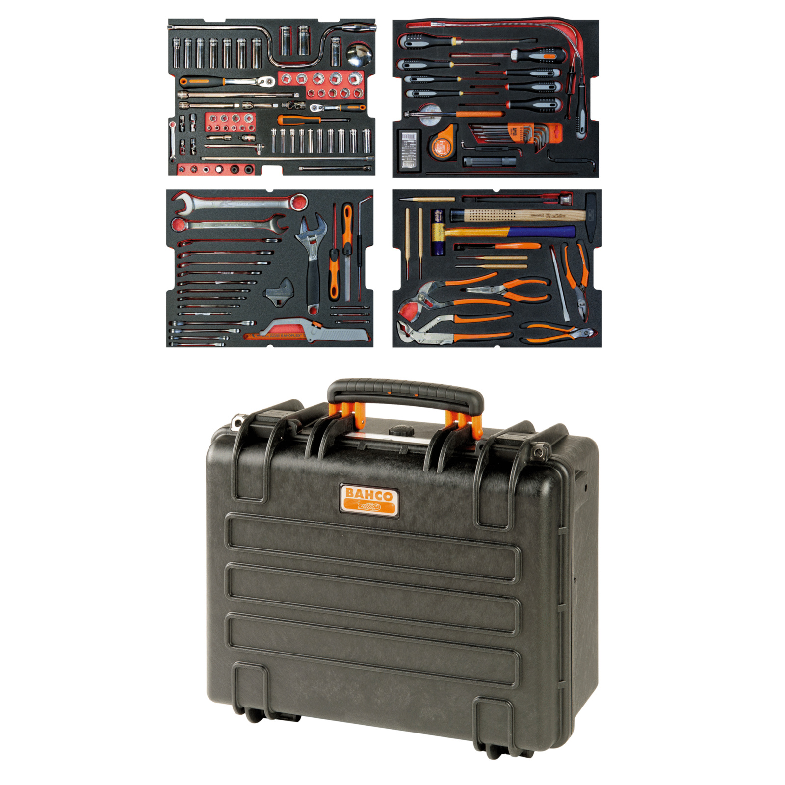 Kit d’outils aviation 159 pcs caisse rigide haute protection BAHCO - 4750RCHD01FF1