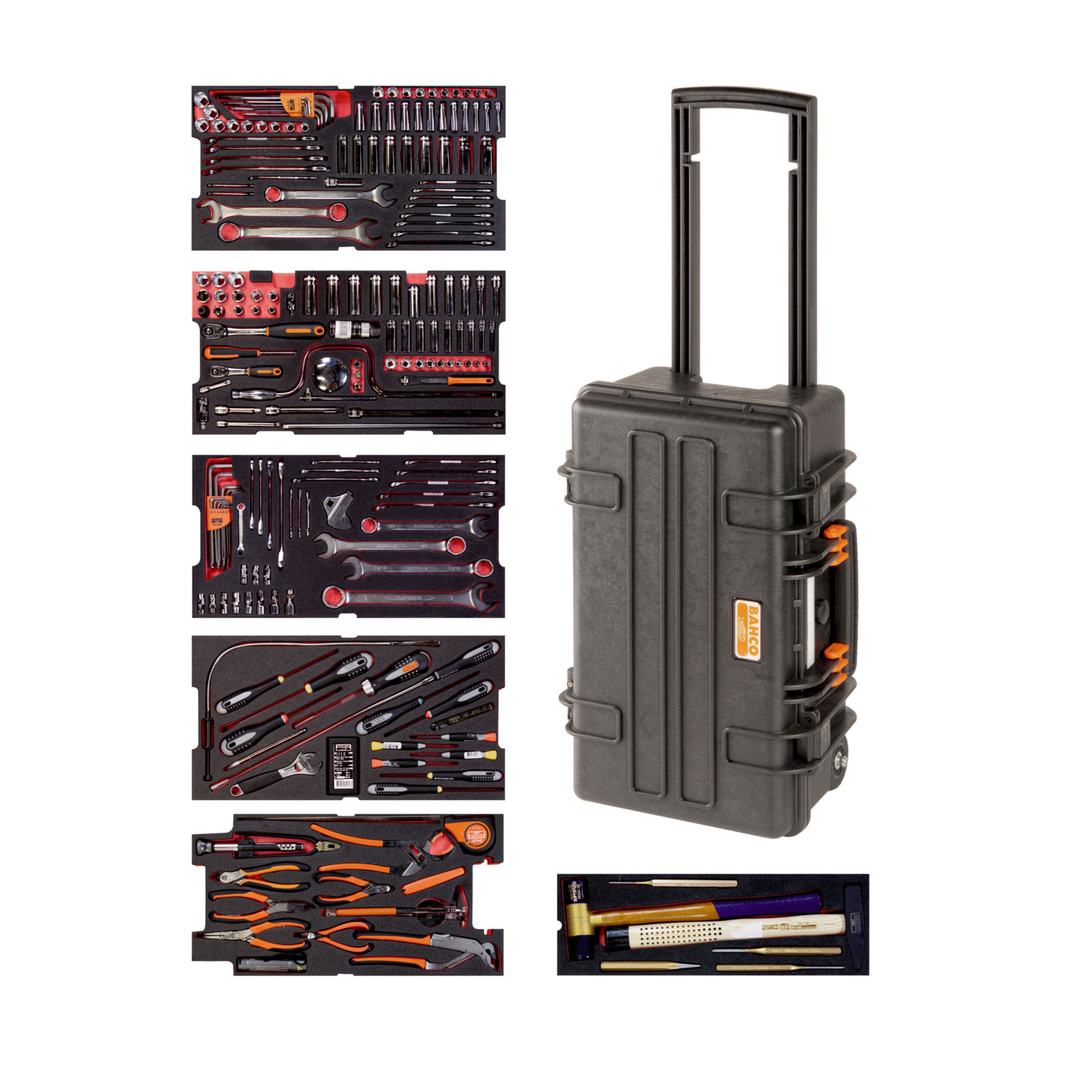 Kit d’outils aviation 240 pièces caisse rigide à roulettes BAHCO - 4750RCHDW01FF1