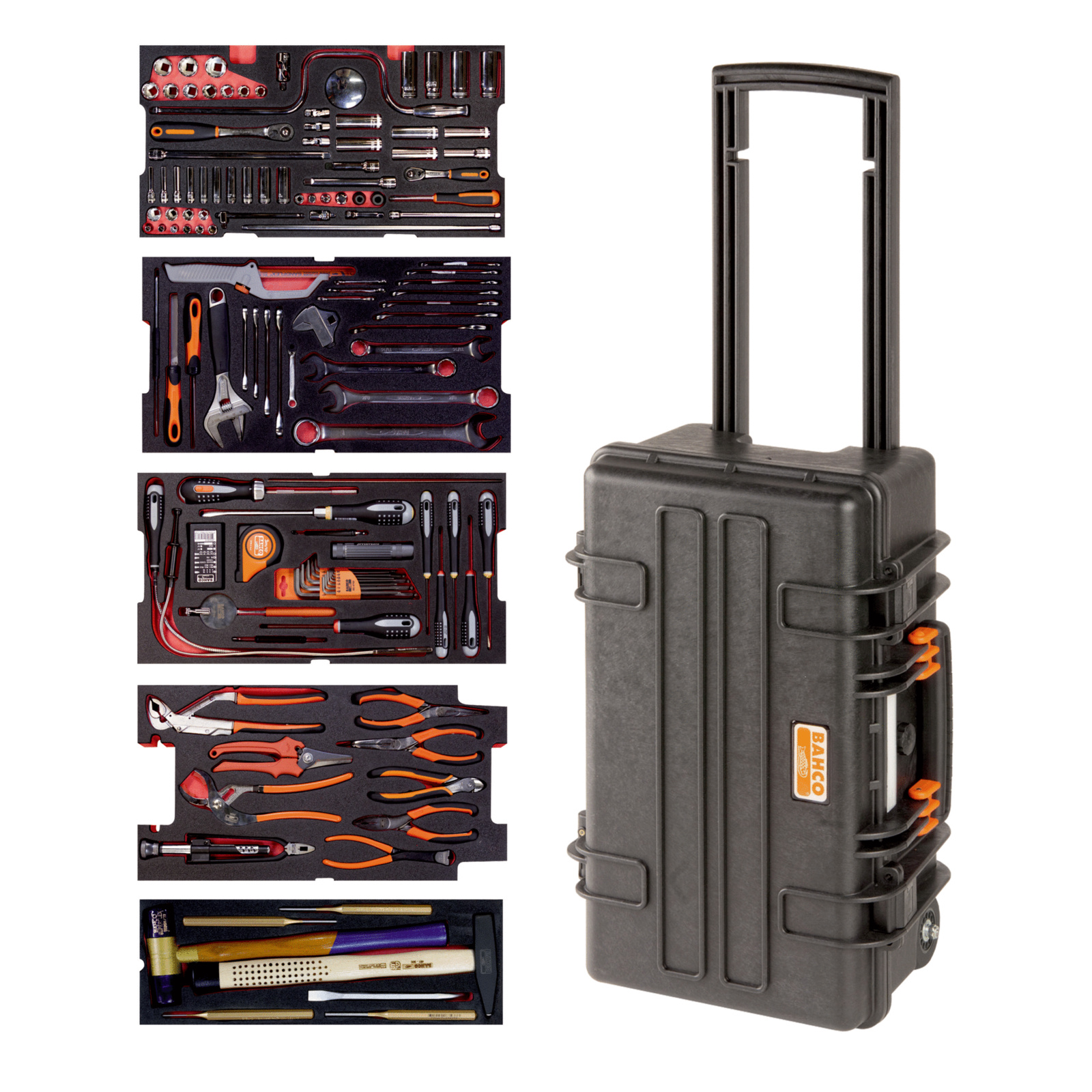 Kit d’outils aviation 159 pièces caisse rigide à roulettes 31 L BAHCO - 4750RCHDW01FF2