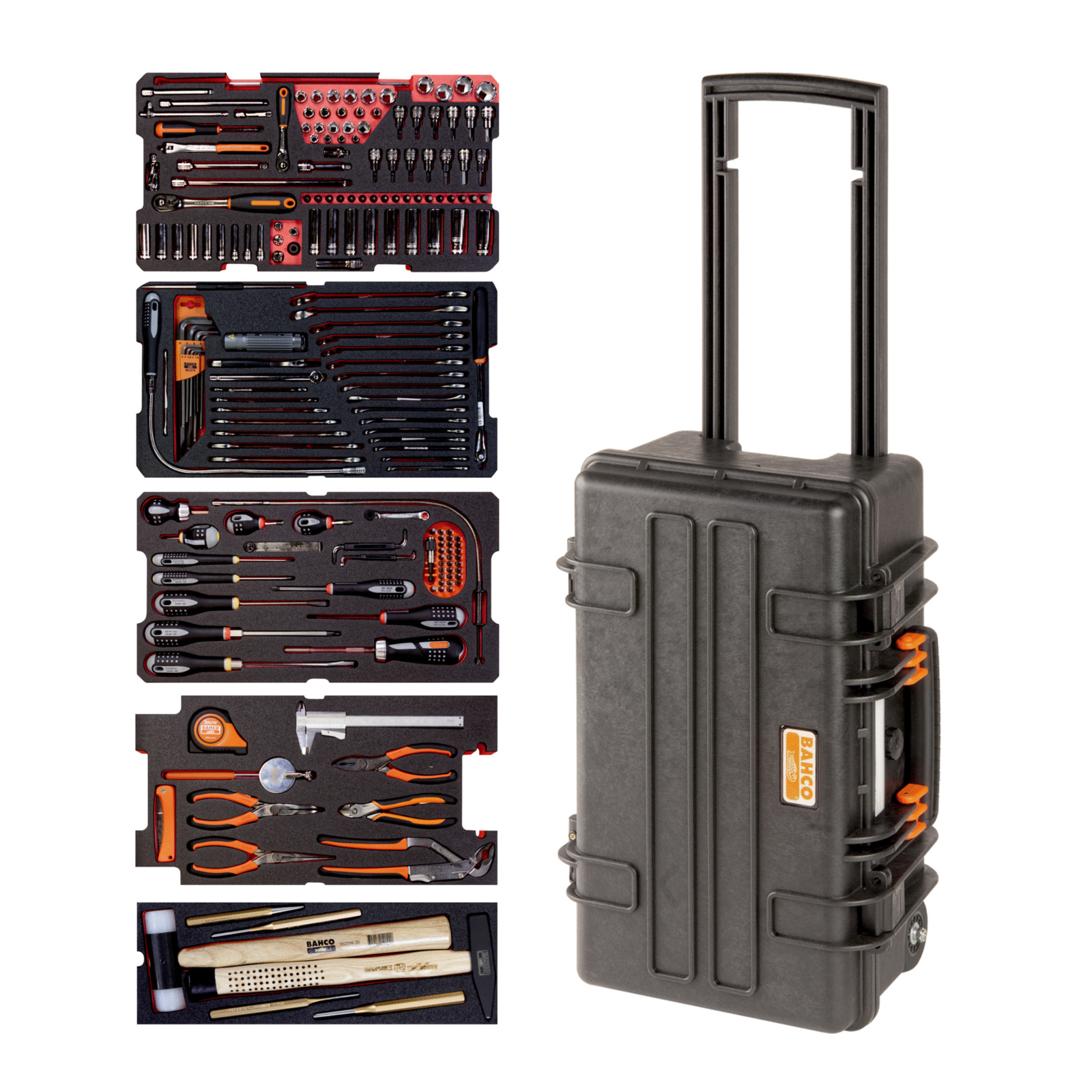 Caisse à outils rigide multi-usages 194 pcs avec roulettes usage intensif aviation BAHCO - 4750RCHDW01FF3
