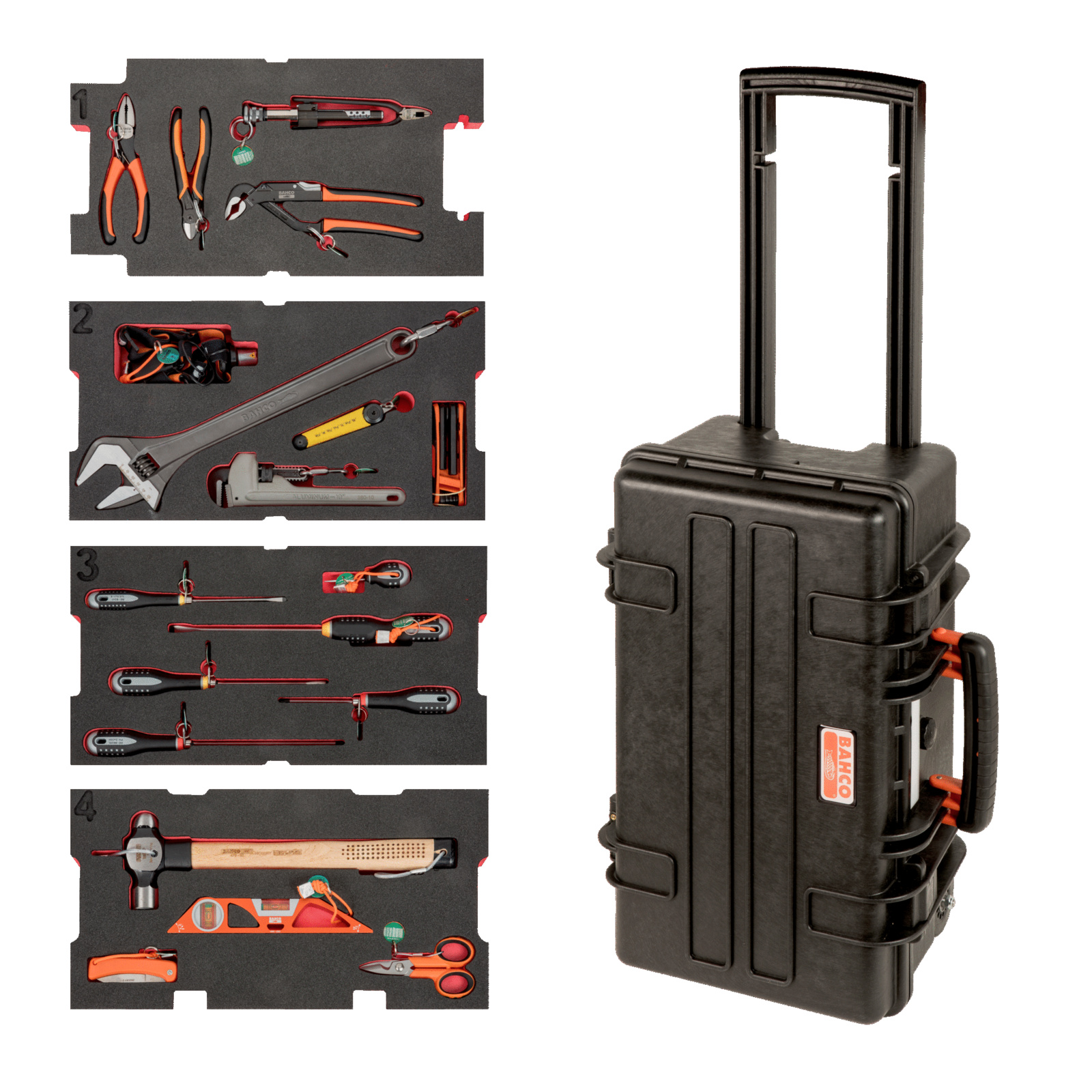 Kit d'outils maintenance grue offshore 29 pièces mallette rigide usage intensif BAHCO - 4750RCHDW01FF4