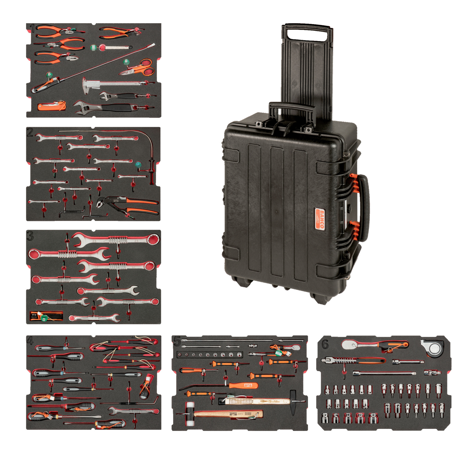 Kit d'outils travail en hauteur 114 pcs mallette rigide usage intensif BAHCO - 4750RCHDW02FF4