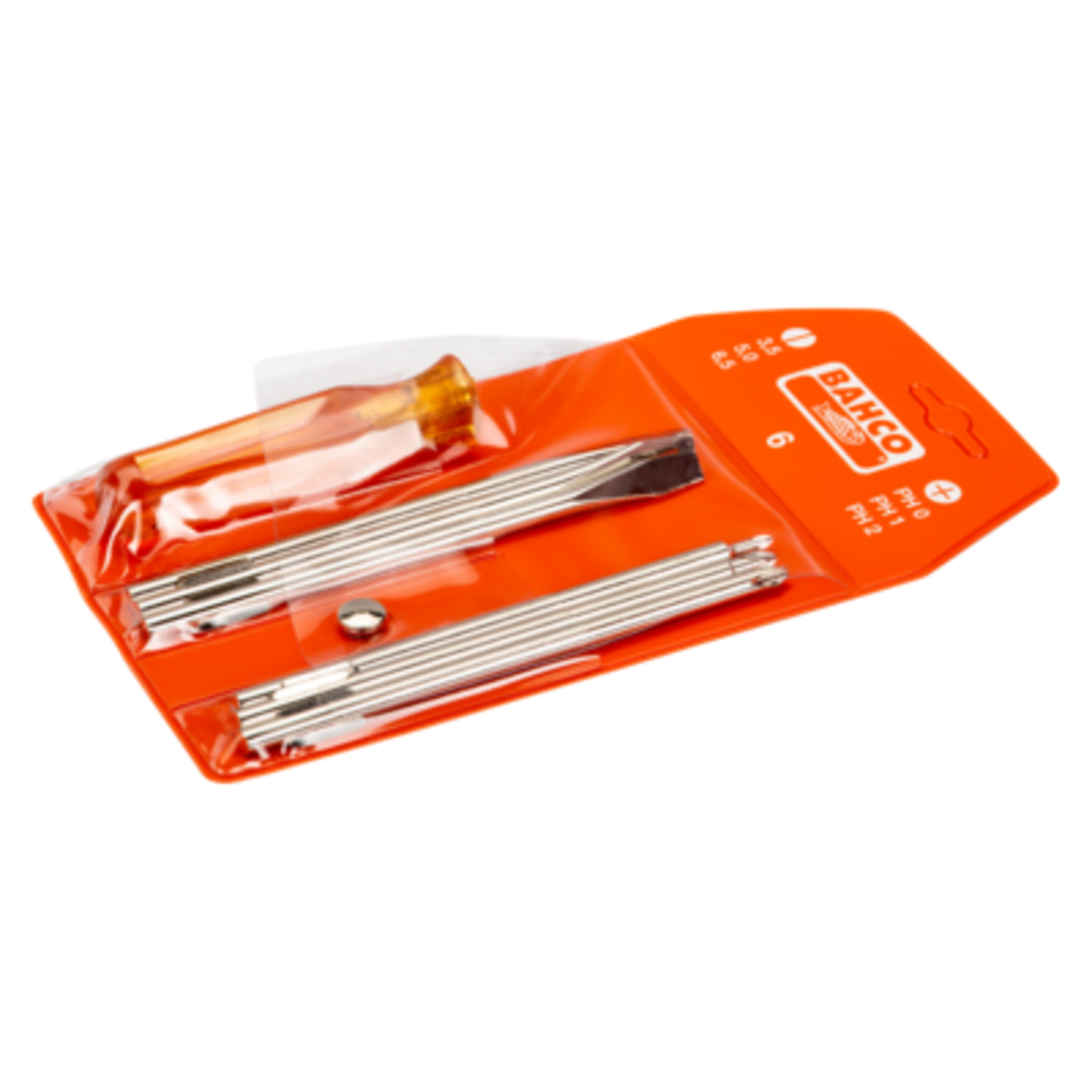 Jeu de tournevis lame réversible 6 pcs PH 0-2 et fente 3,5-6,5 mm avec pochette BAHCO - 6