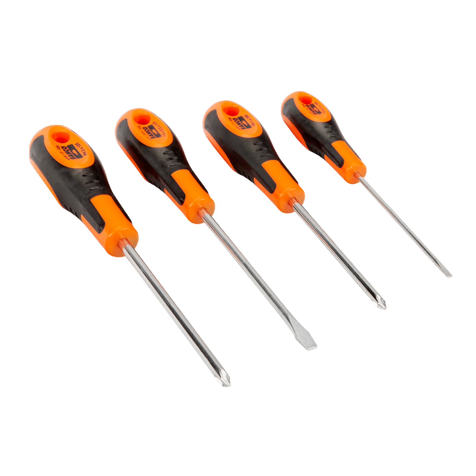 Jeu de tournevis fente/Phillips 4 pcs manches bi-matière caoutchouc BAHCO - 602-4-LA