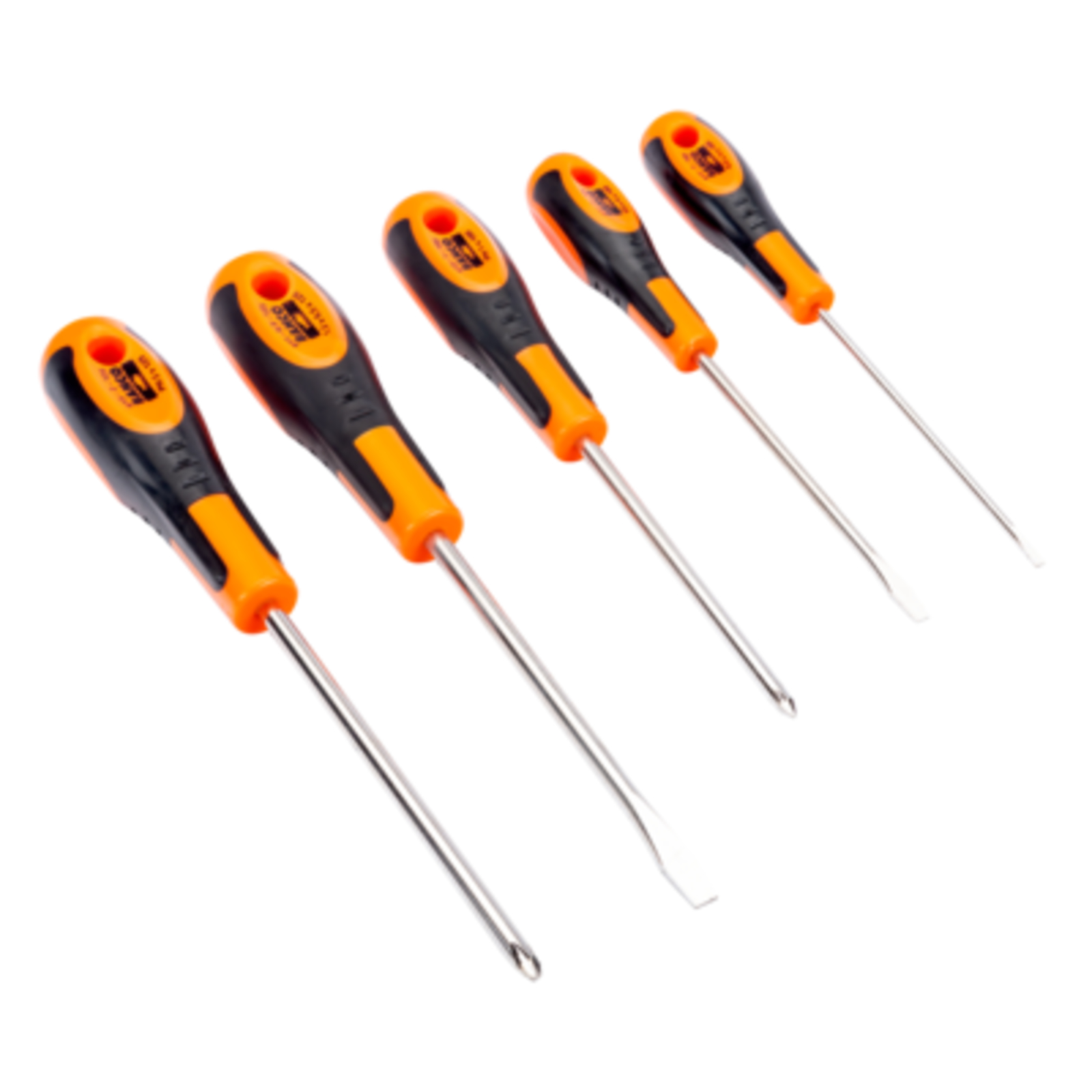 Jeu de tournevis vis à fente et Phillips 5 pcs poignée caoutchouc BAHCO - 604-5