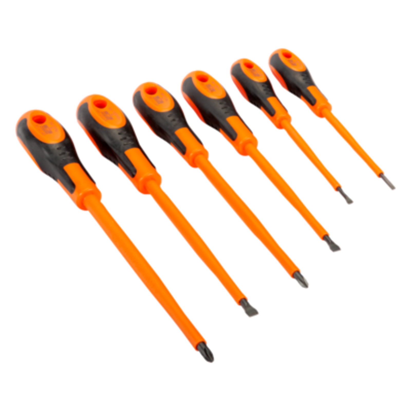 Jeu de tournevis isolés fente 3-6,5 mm Phillips PH1-PH2 manche caoutchouc 6 pcs BAHCO - 620-6
