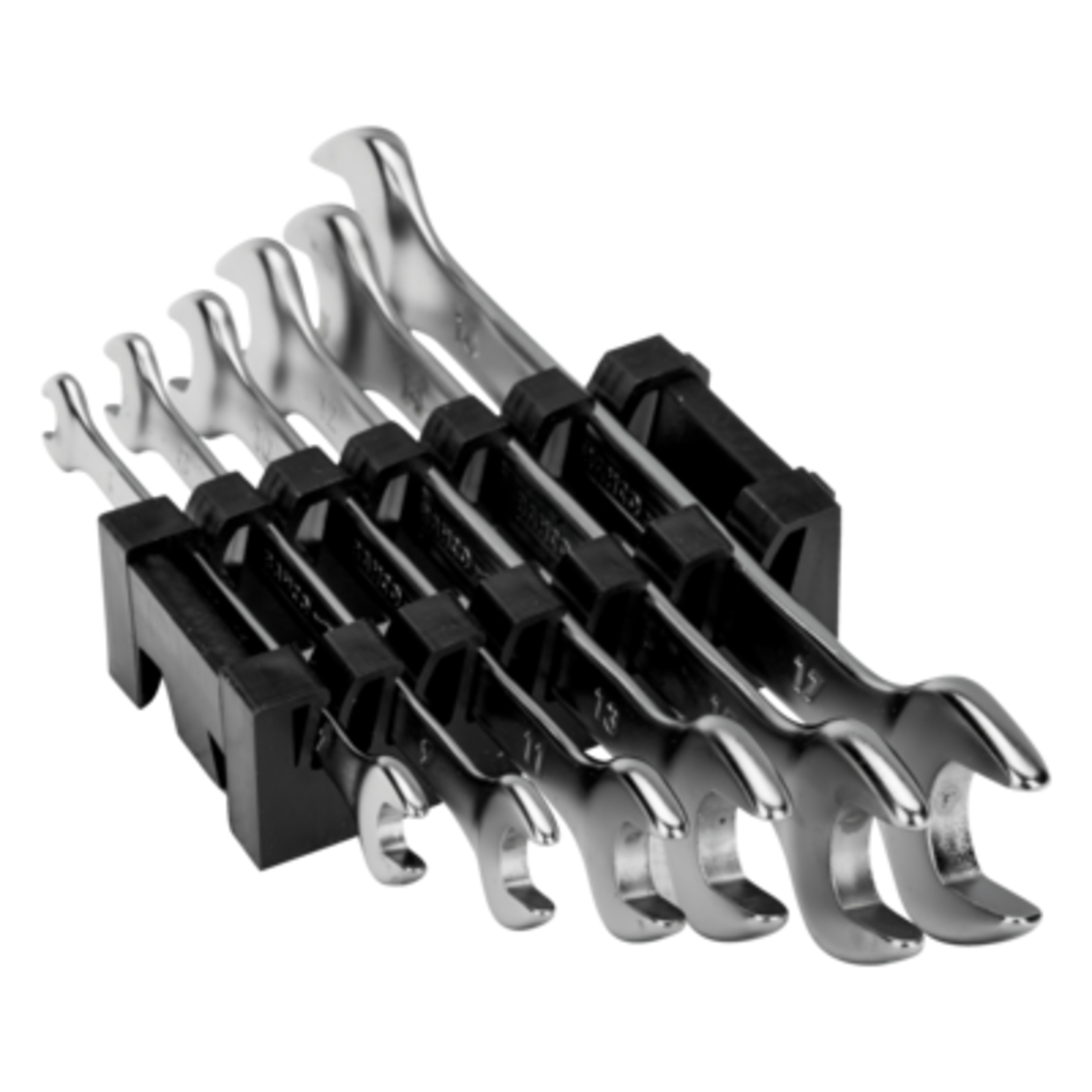 Jeu de clés à fourche doubles métriques 6 pièces avec clip plastique BAHCO - 6M/6C
