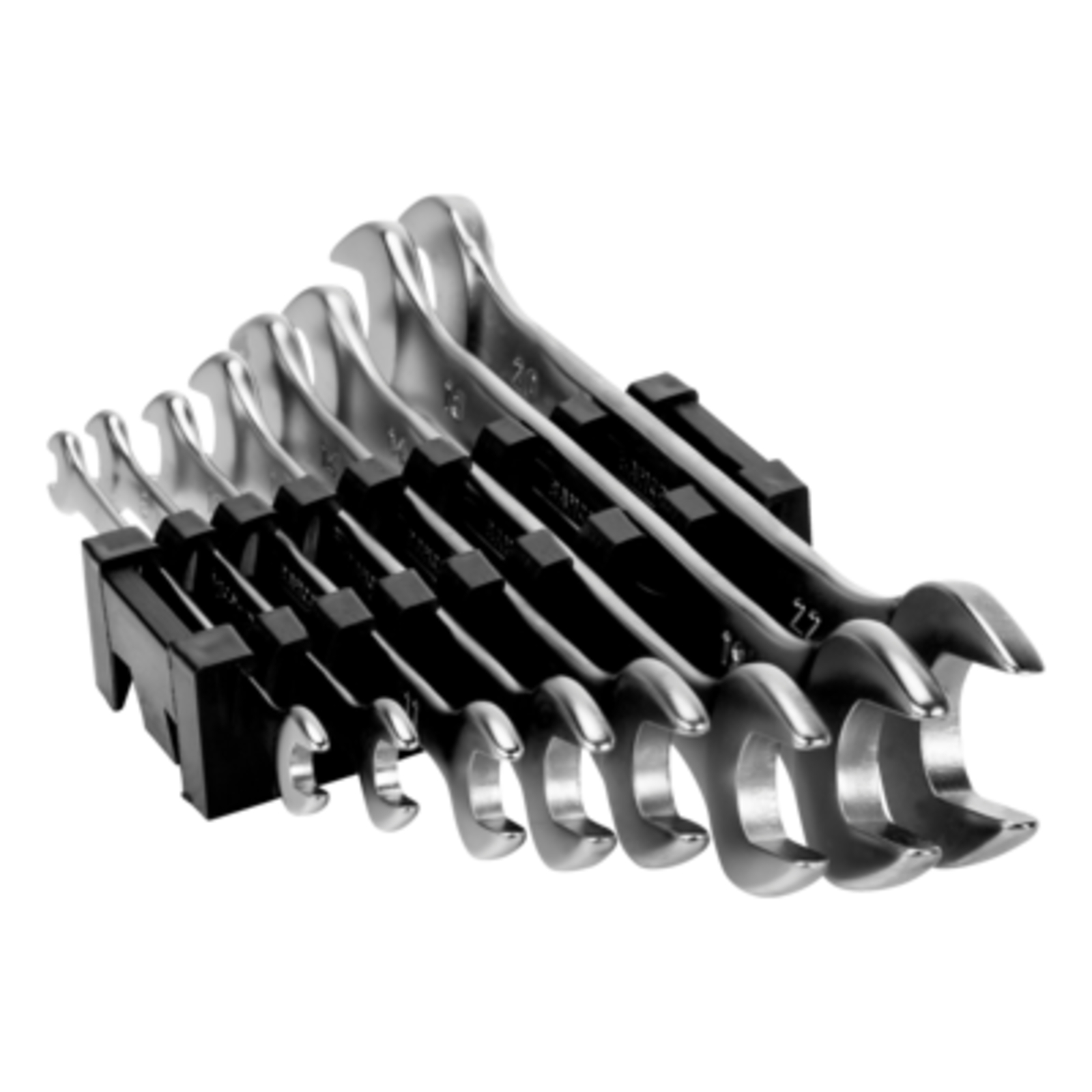 Jeu de clés à fourche doubles métriques 8 pièces avec clip plastique BAHCO - 6M/8C