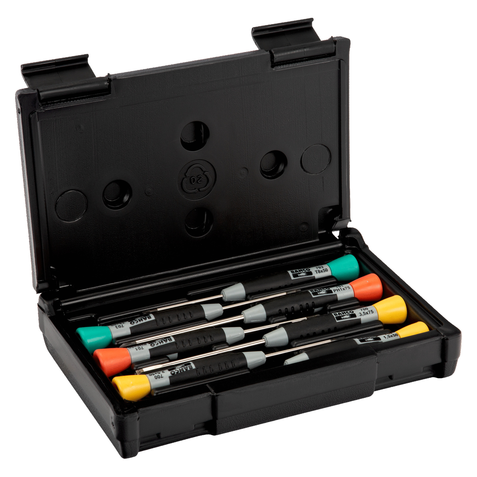 Jeu de tournevis précision fente/Phillips/TORX 7 pcs avec poignée bi-matière BAHCO - 706-4