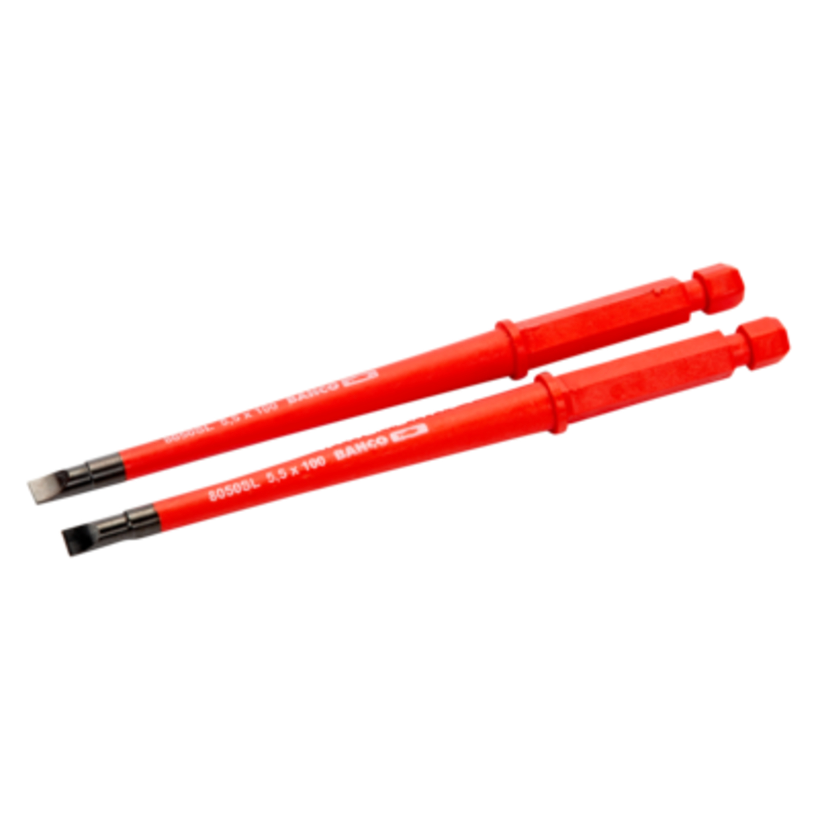 Lame interchangeable isolée à fente 1 mm x 5,5 mm 100 mm 2 pièces pour tournevis à cliquet BAHCO - 8050SL-2P