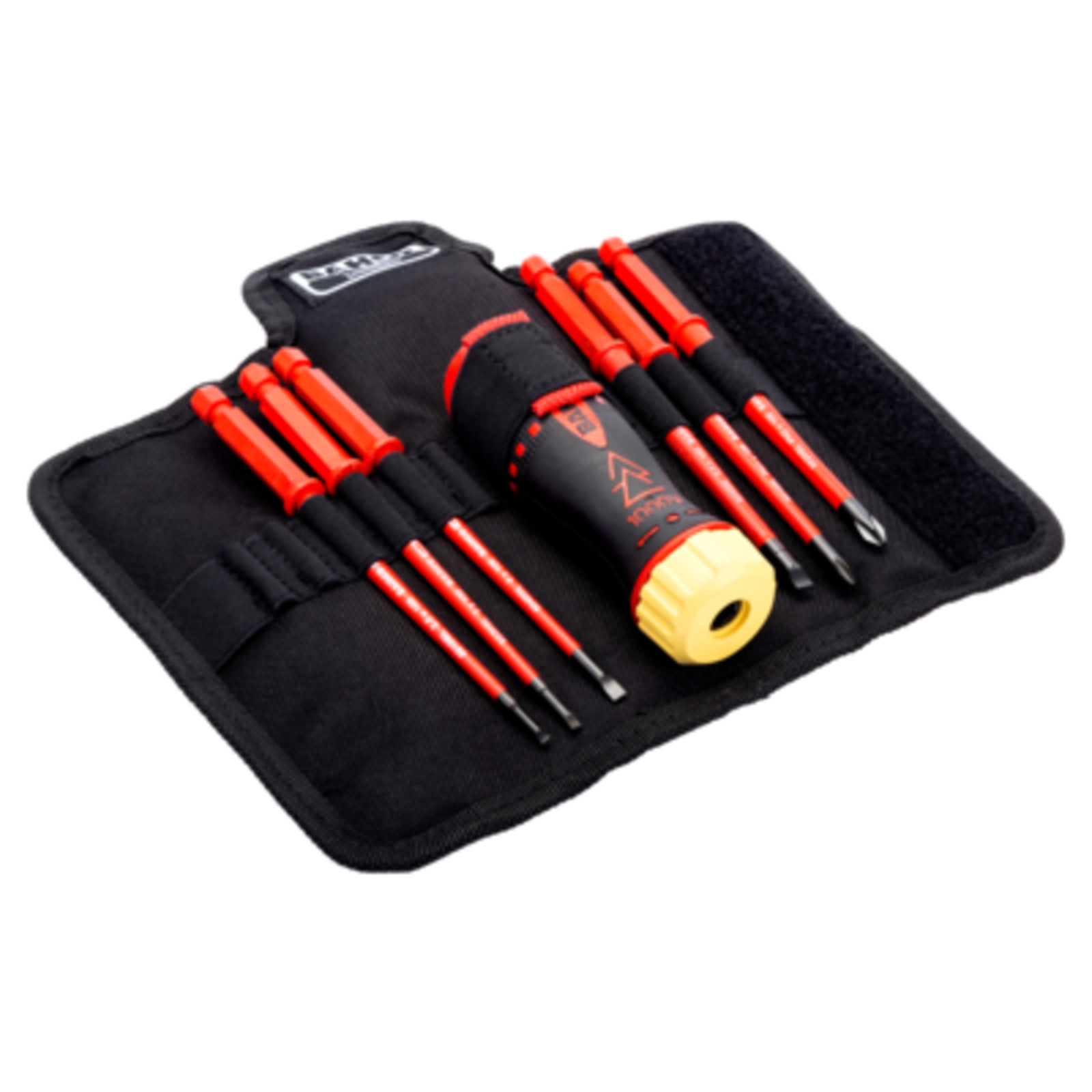 Tournevis à cliquet isolé 6 lames interchangeables pour vis fente et Phillips 1000 V avec manche ERGO BAHCO - 808061