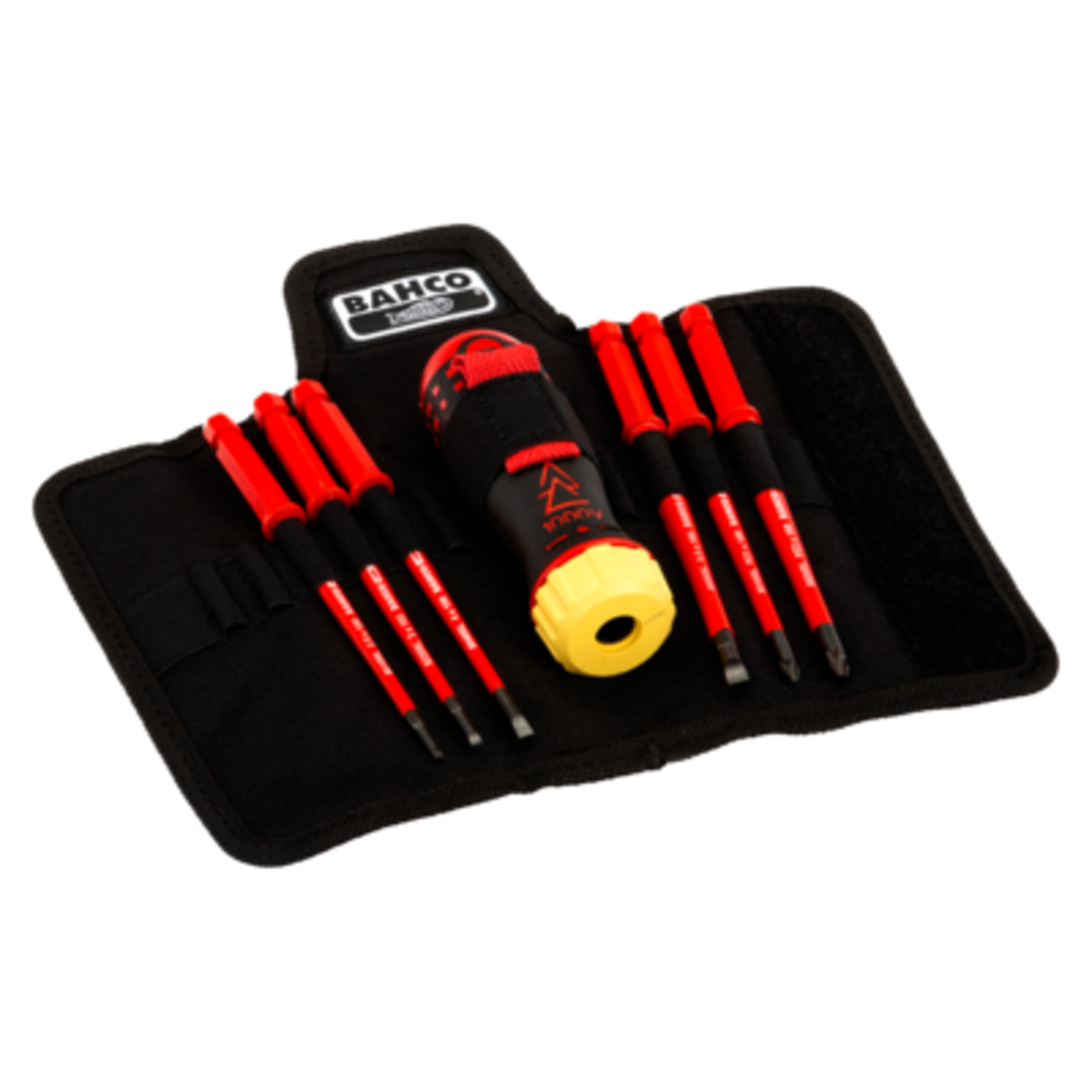 Tournevis à cliquet isolé 1000 V 6 lames interchangeables fente et Pozidriv avec manche ERGO BAHCO - 808062