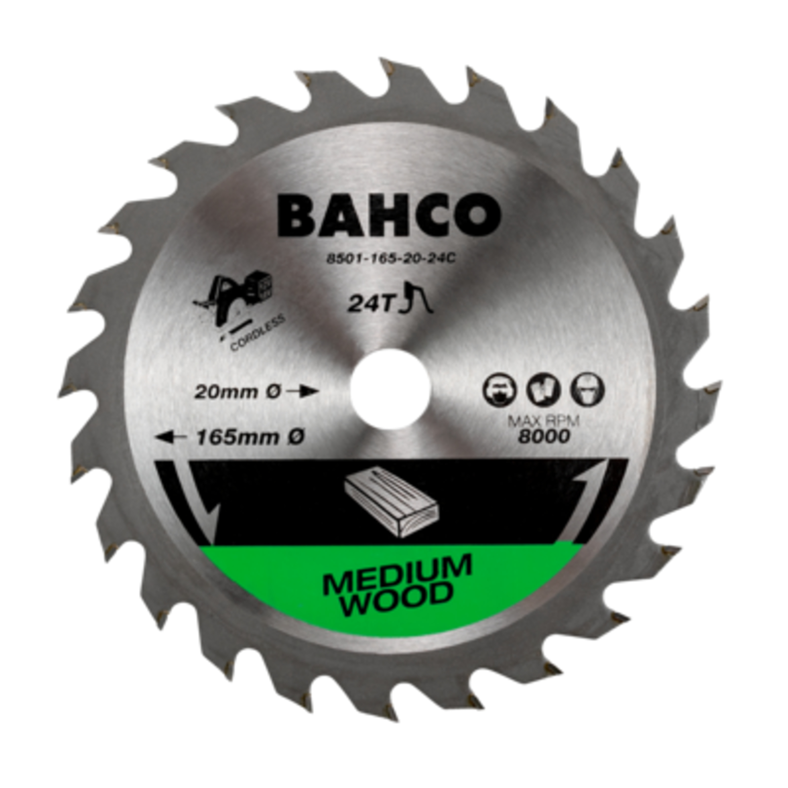 Lame scie circulaire bois 150 x 10 mm 24 dents sans fil BAHCO - 8501-150-10-24C