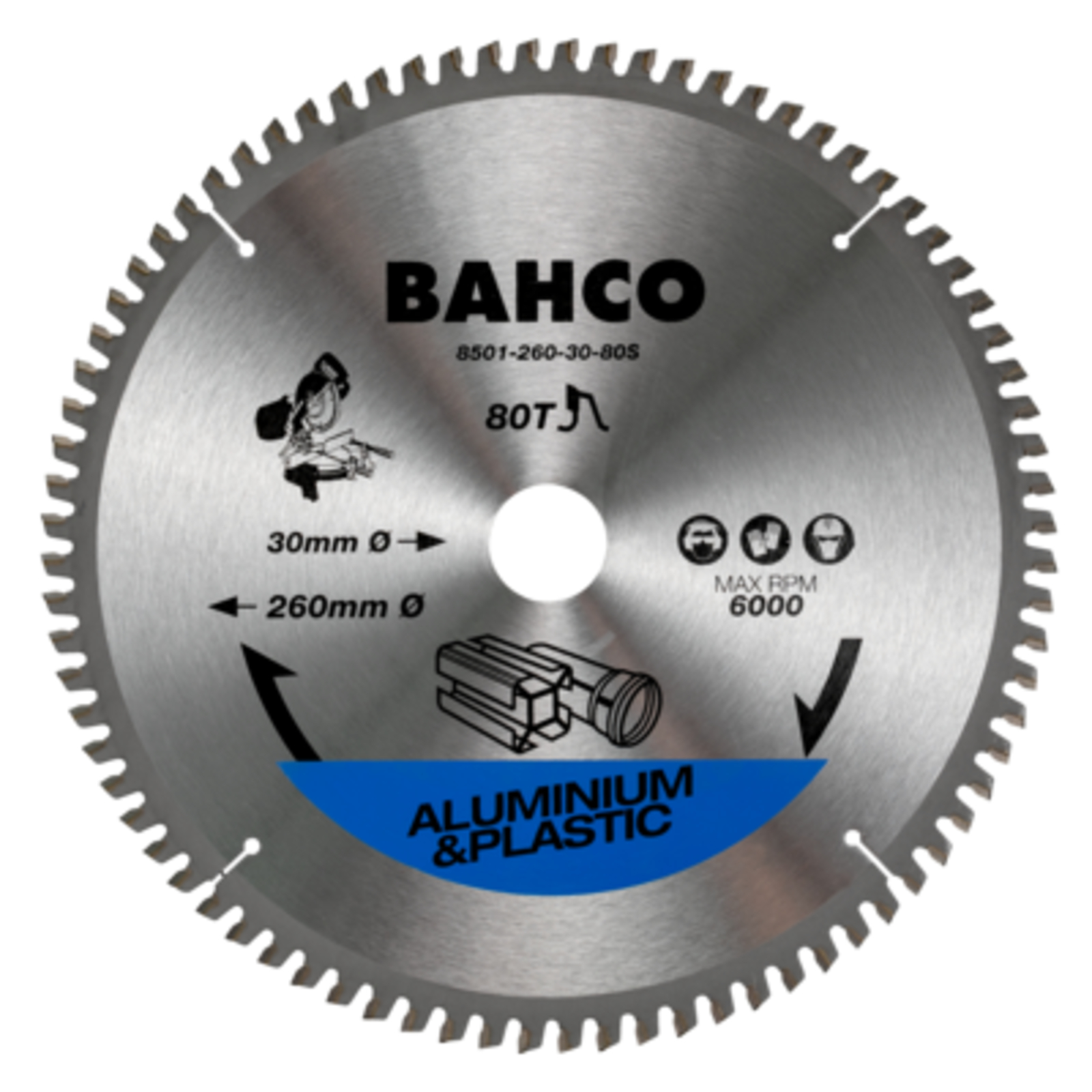 Lame scie circulaire carbure 96 dents denture trapézoïdale 300 mm BAHCO - 8501-30S
