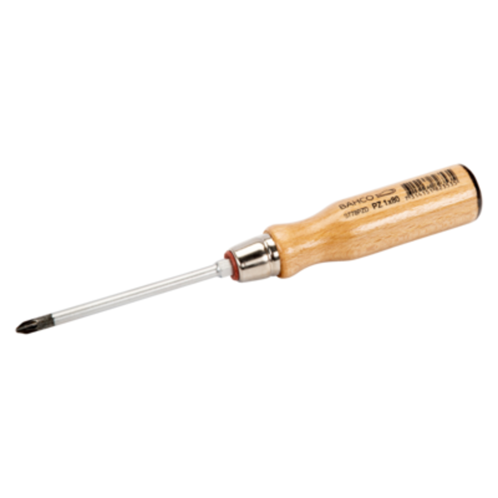 Tournevis Pozidriv PZ1 80 mm poignée bois verni collier 6 pans BAHCO - 9778PZD-1