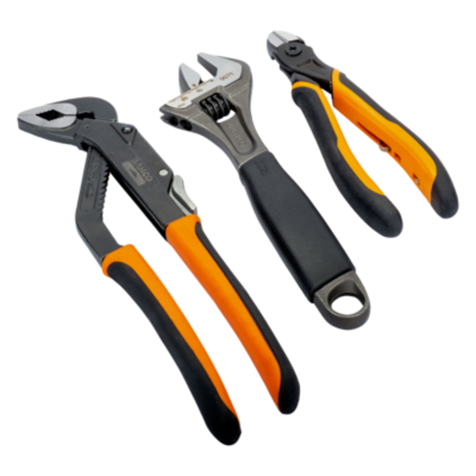 Jeu d'outils 3 pcs pince coupante 160 mm pince multiprise 250 mm clé à molette 27 mm BAHCO - 9853