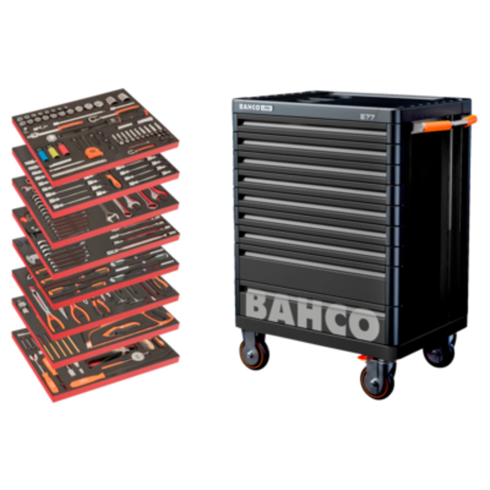 Servante d'atelier 9 tiroirs 357 pièces avec outils FF1ASET-AUTO BAHCO - AUTO