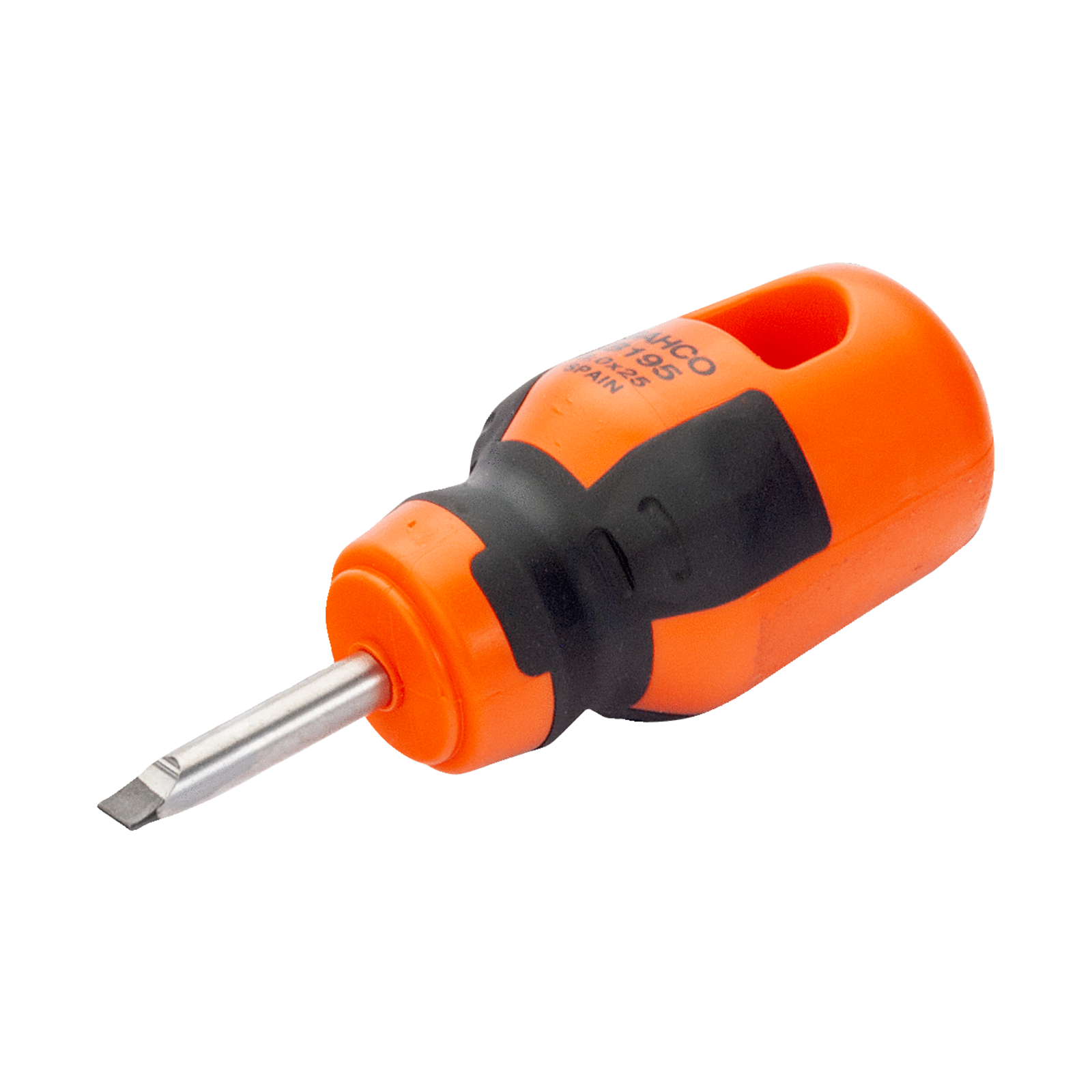 Tournevis lame fraisée vis à fente 0,8 x 4 x 25 mm poignée caoutchouc courte Bahco - B195.040.025