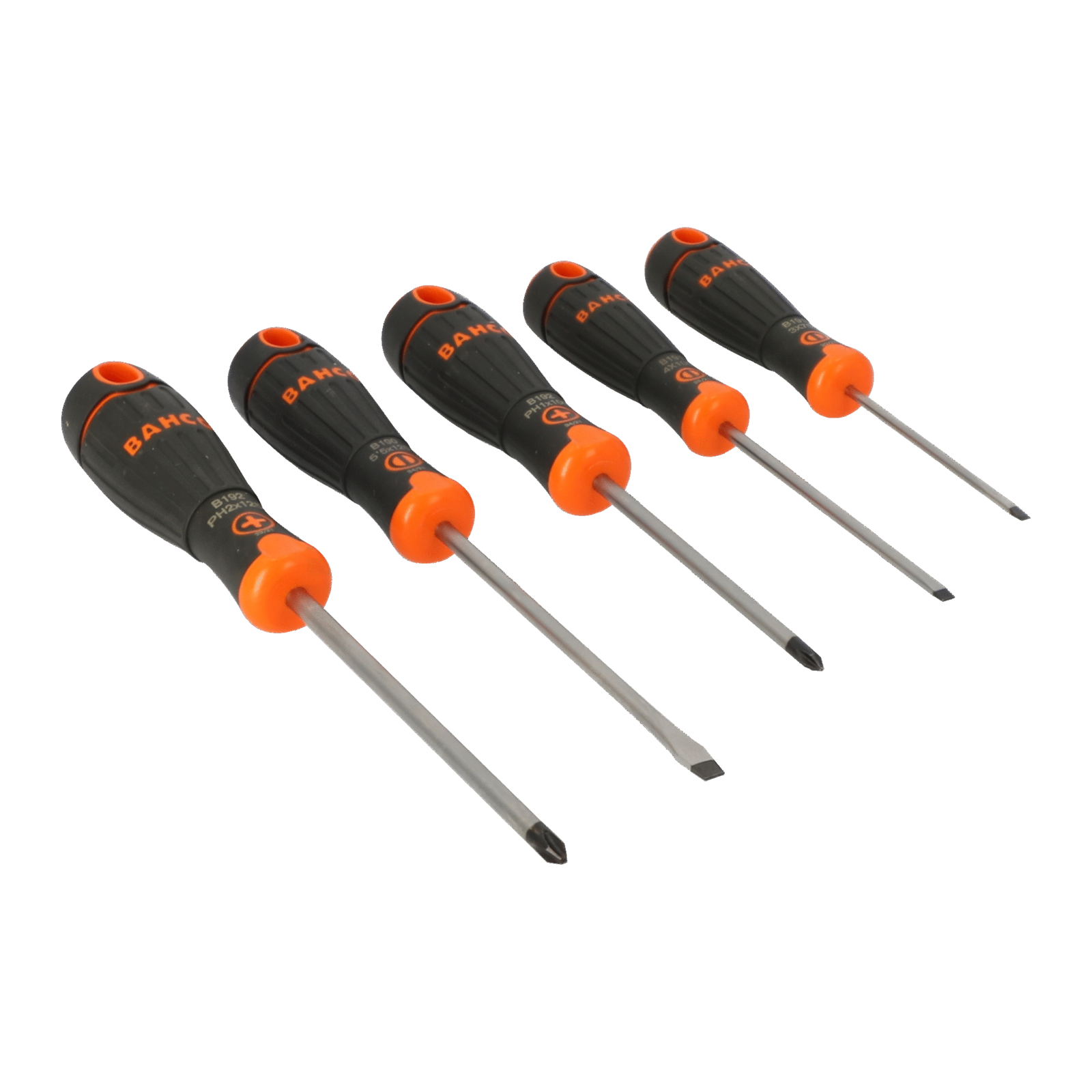 Jeu de tournevis BahcoFIT 5 pcs avec poignée caoutchouc bi-matière BAHCO - B219.005