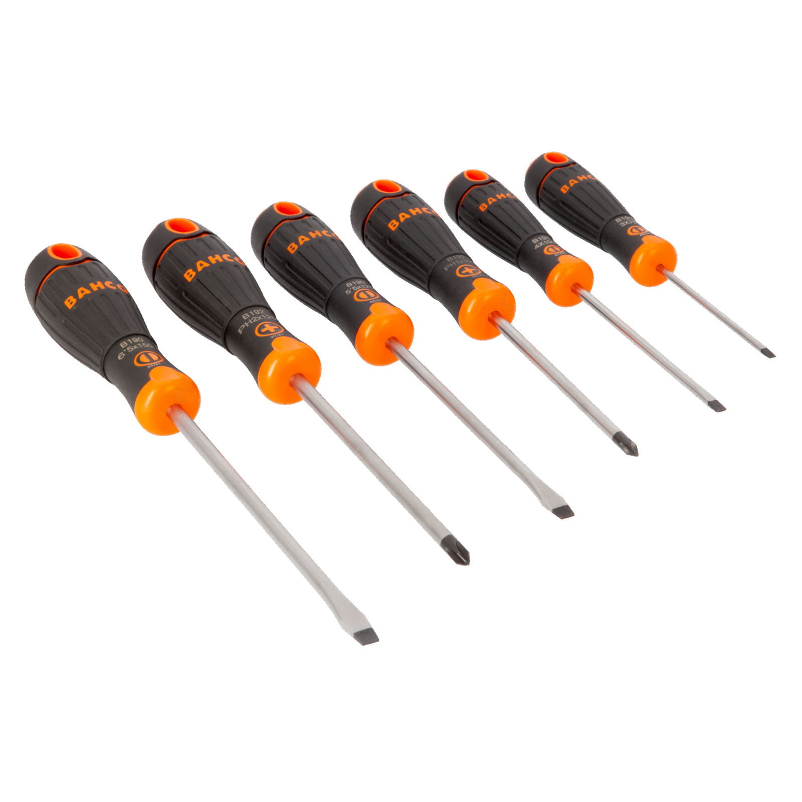 Jeu de tournevis BahcoFIT 6 pcs poignée caoutchouc bi-matière BAHCO - B219.006